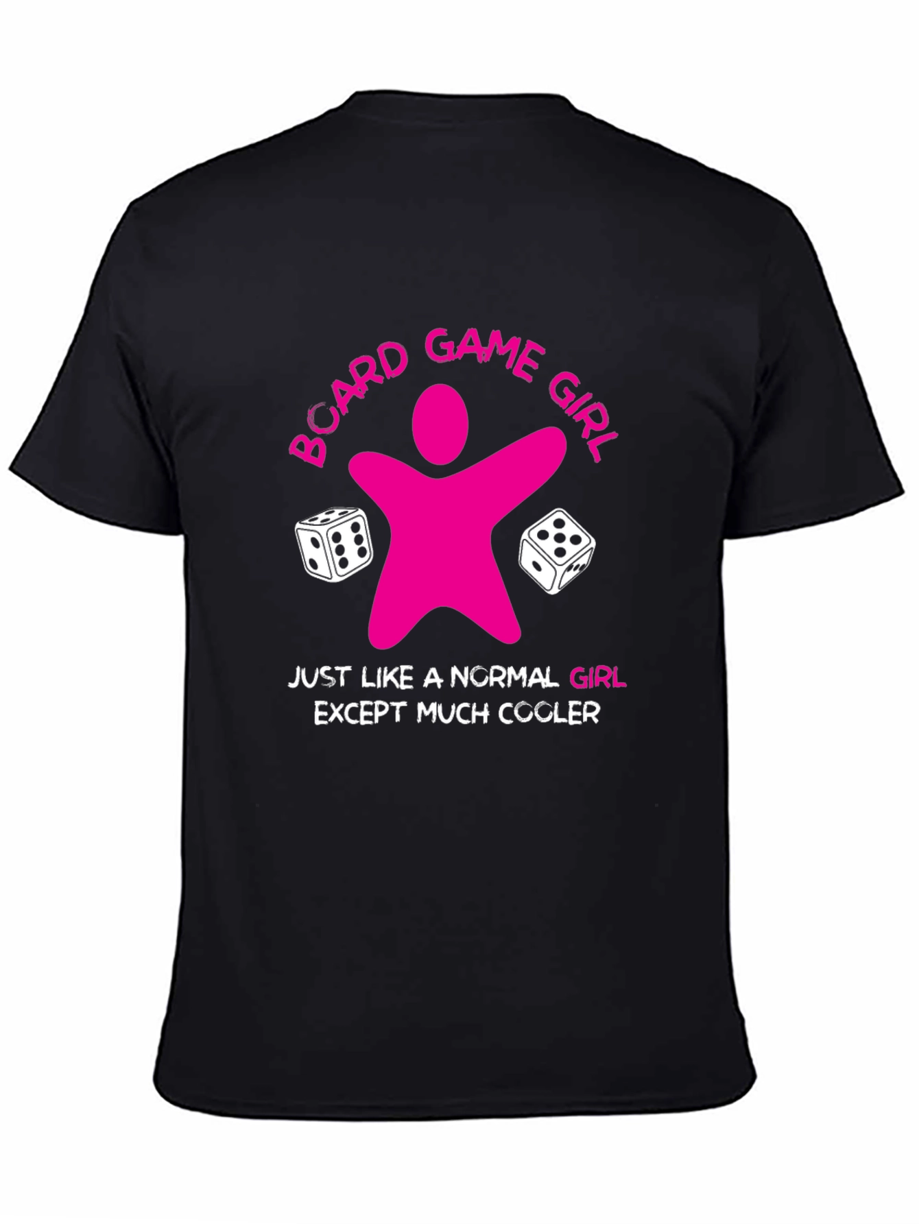 Black Board Game Girl T-Shirt - Cool Gamer Tee view 4