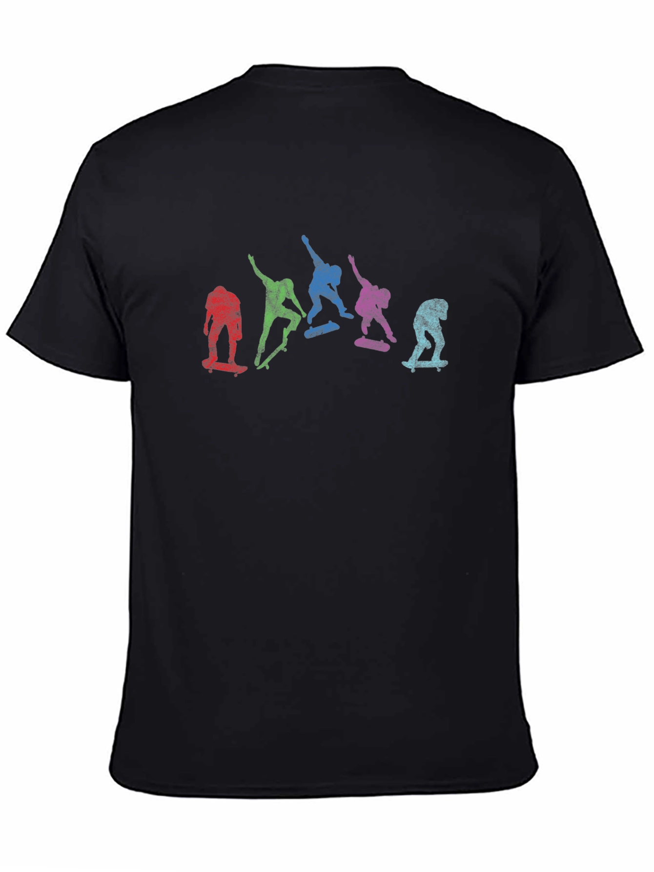 Black Skateboarder Silhouette Graphic Tee view 4