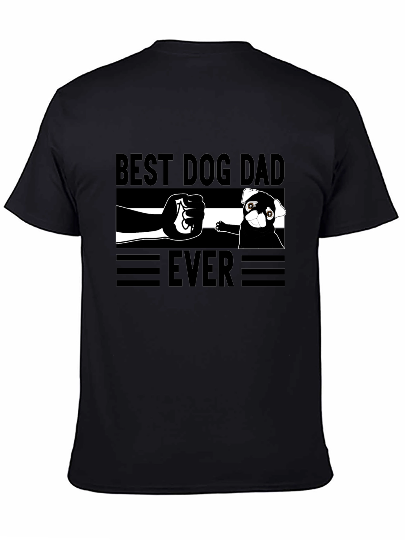 Black Best Dog Dad Ever Graphic T-Shirt view 4