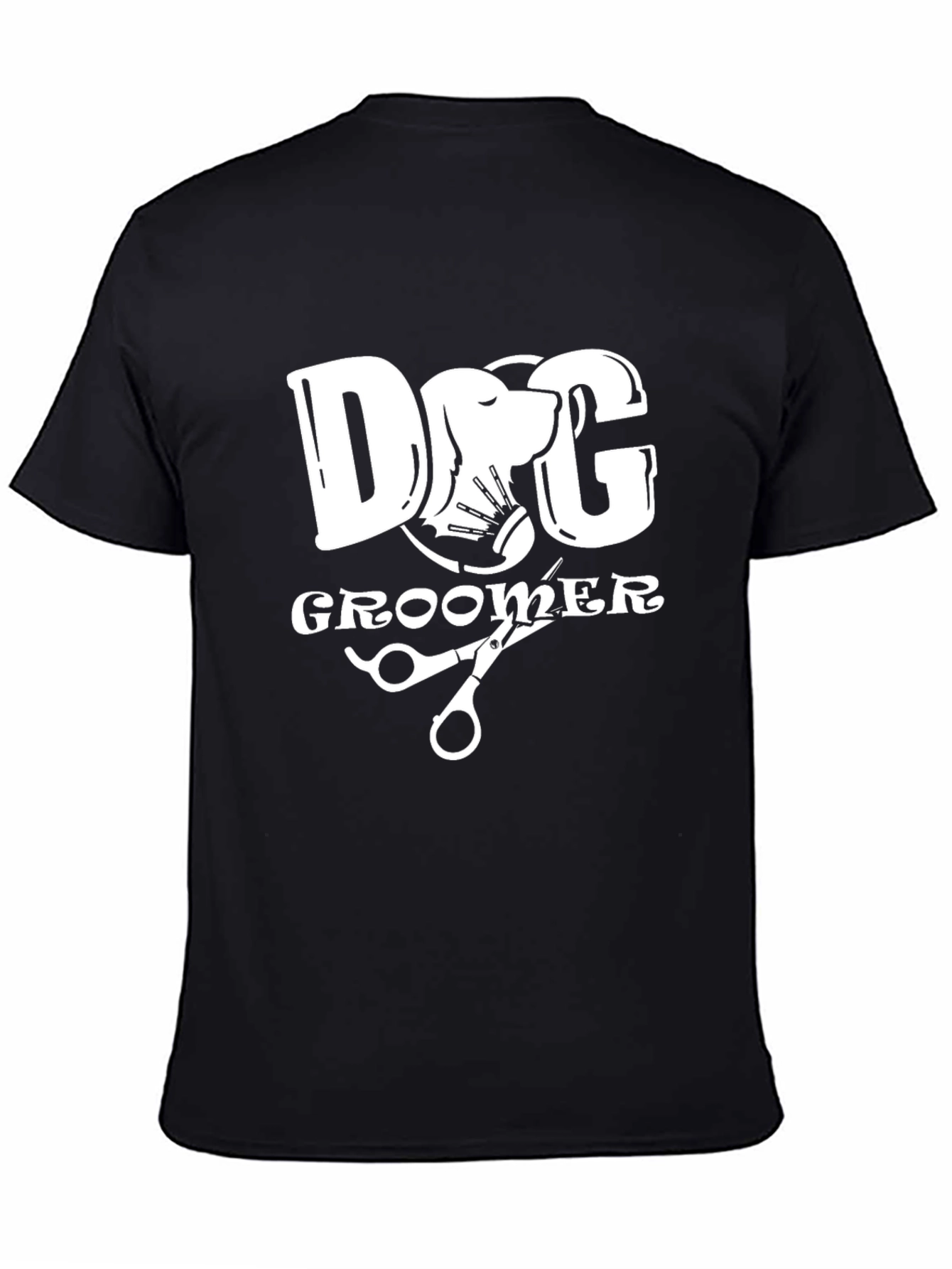 Black Dog Groomer Graphic Tee - Black Cotton T-Shirt view 4