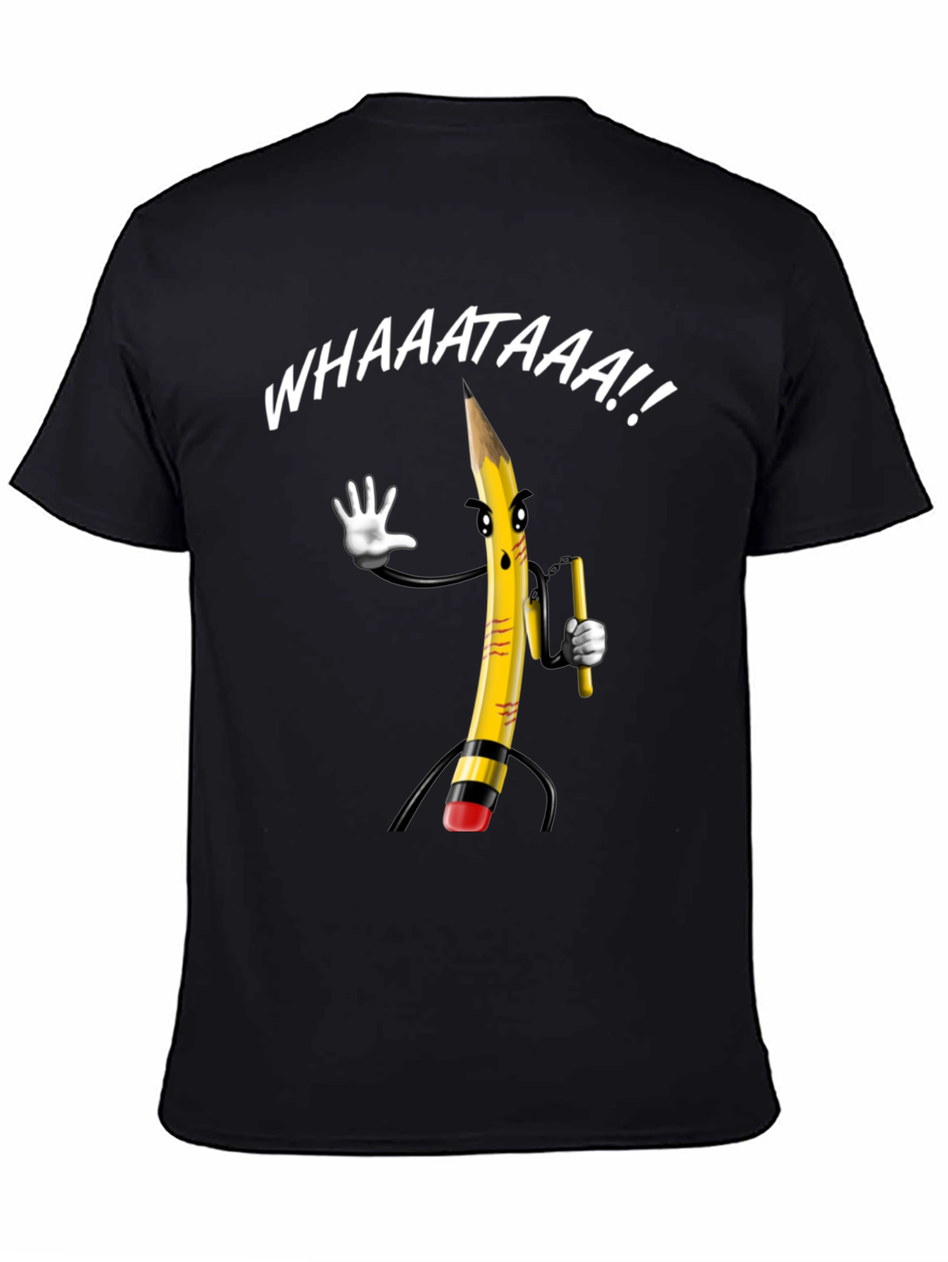 Black Whaaat Pencil Graphic T-Shirt view 4