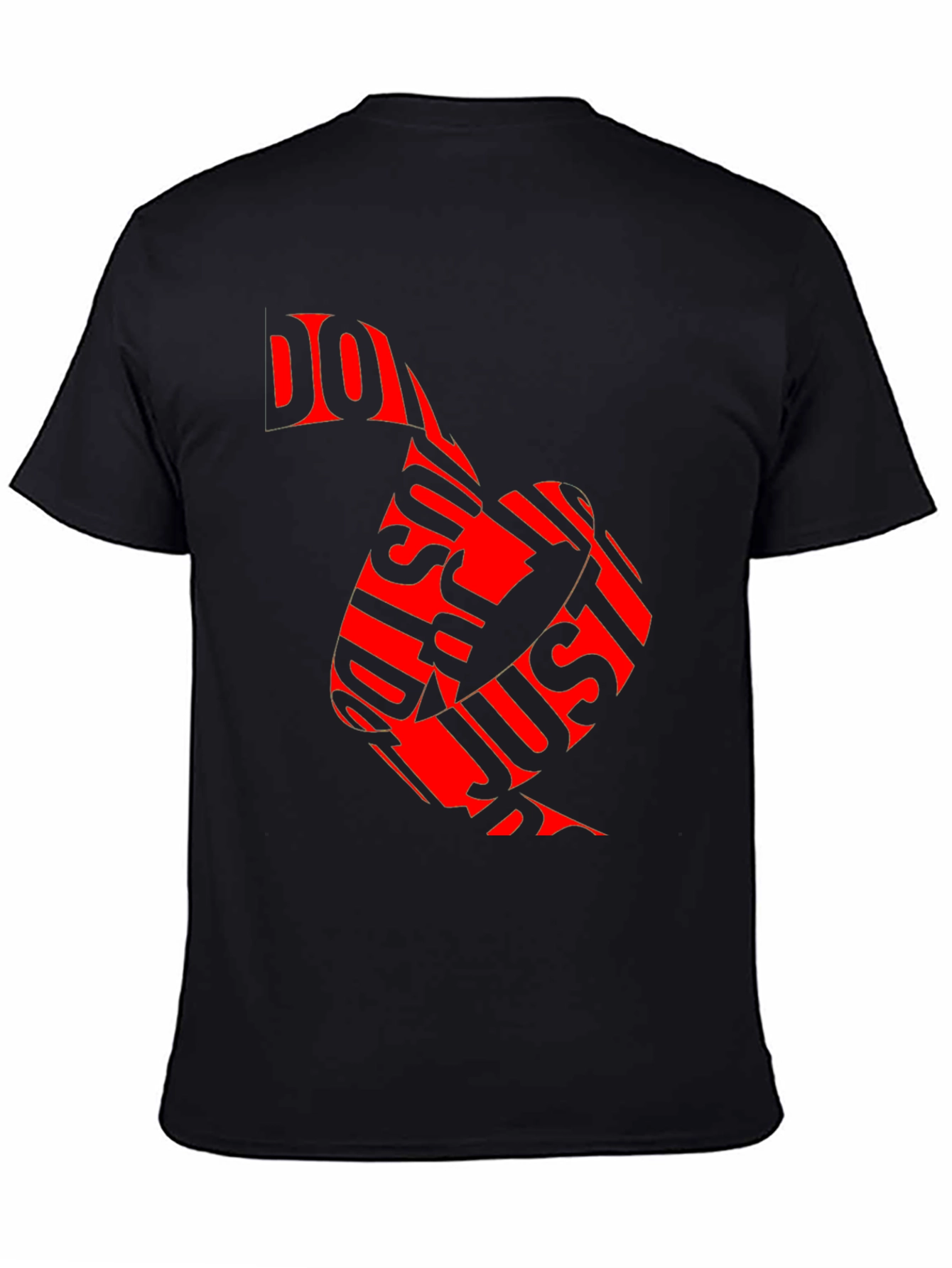 Black Just Do It Red Graphic Print Black T-Shirt view 4