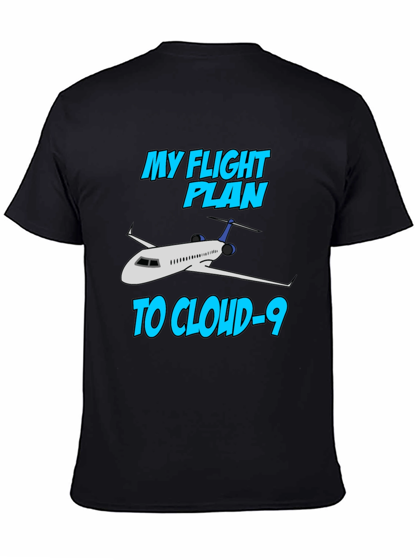 Black Flight Plan to Cloud-9 T-Shirt view 4