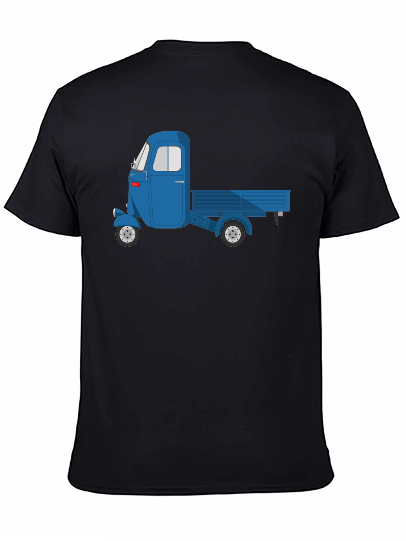Black Blue Three-Wheeled Truck Graphic T-Shirt view 4
