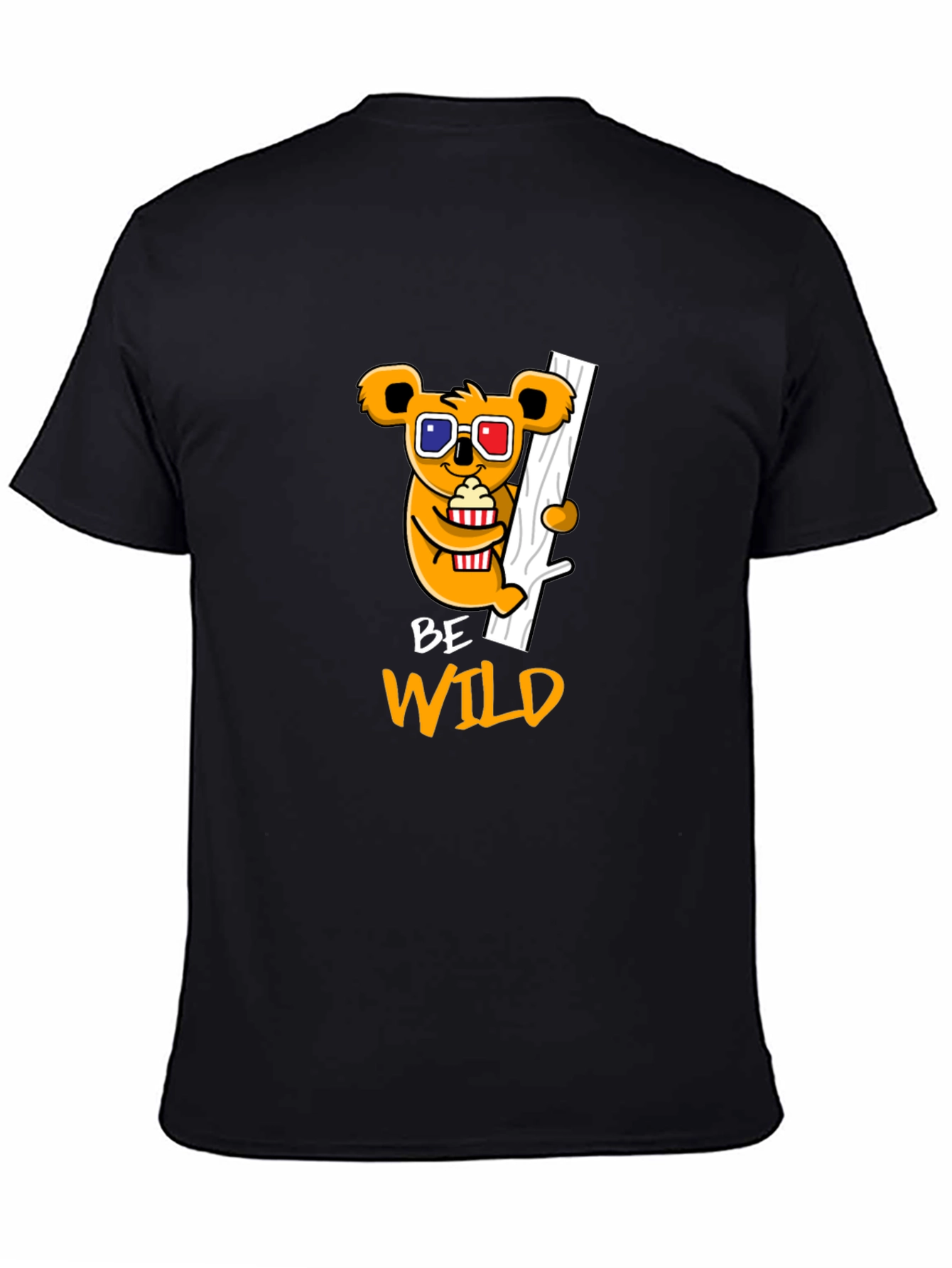 Black Be Wild Graphic Tee - Koala Bear Design view 4