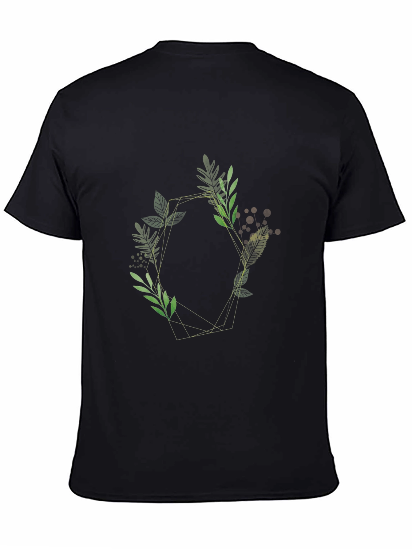 Black Geometric Floral Tee - Stylish & Modern Design view 4