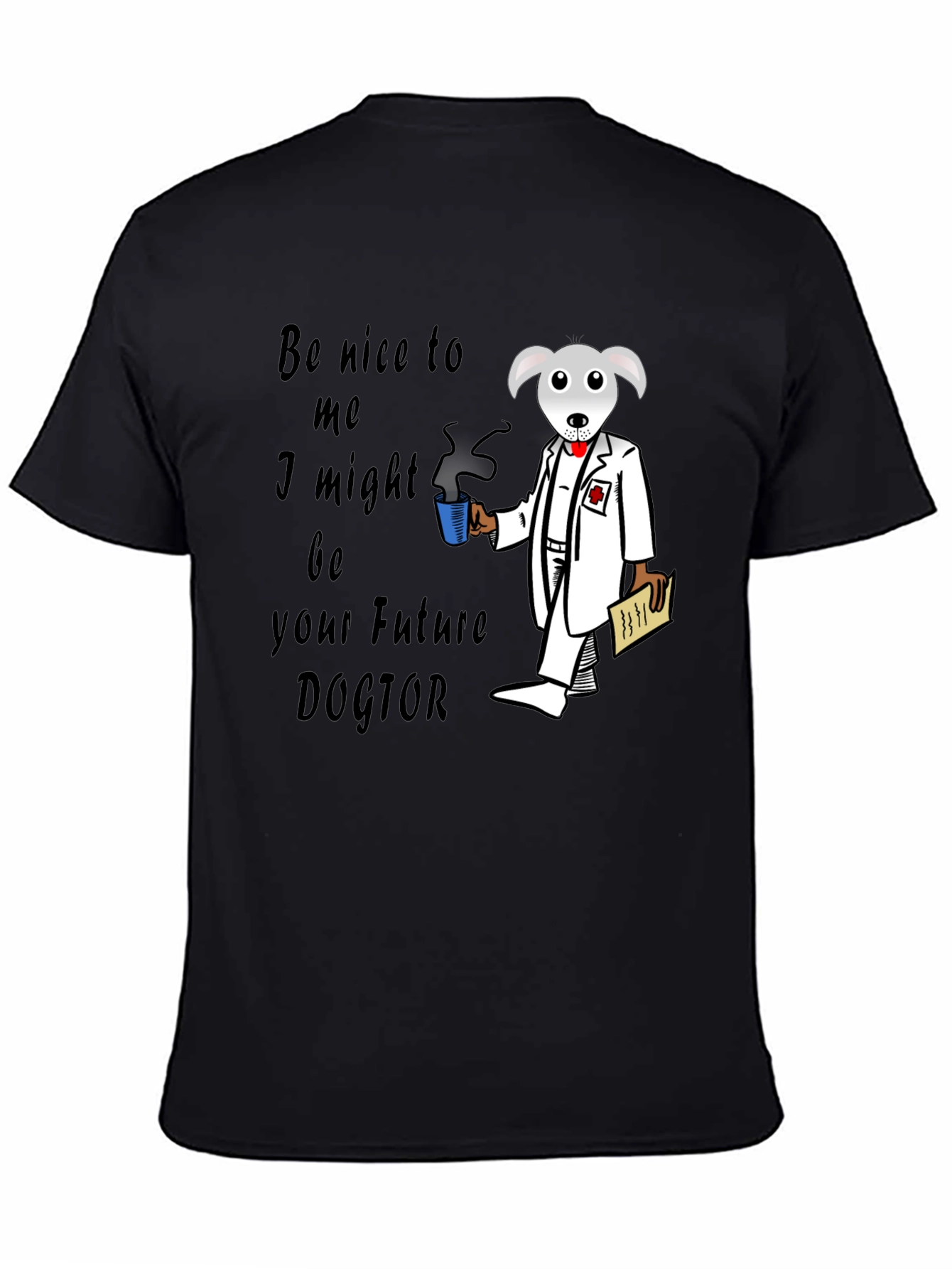 Black Future Doctor Dog T-Shirt view 4