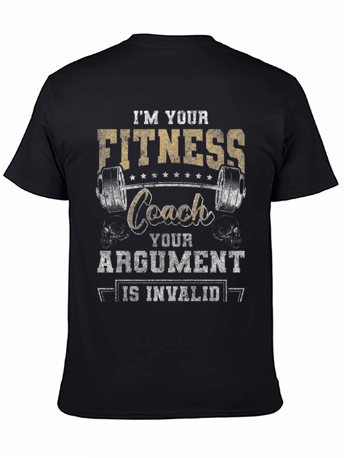 Black Fitness Coach T-Shirt - Your Argument is Invalid view 4