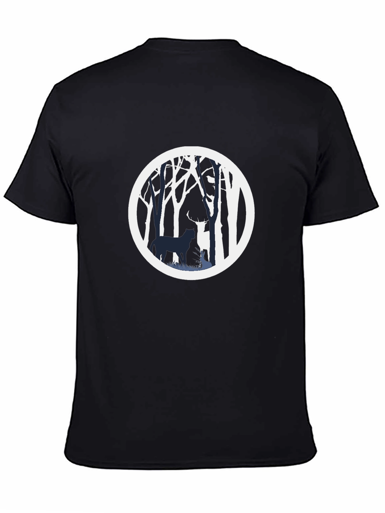 Black Nature Scene Graphic Tee - Black Cotton Blend view 4