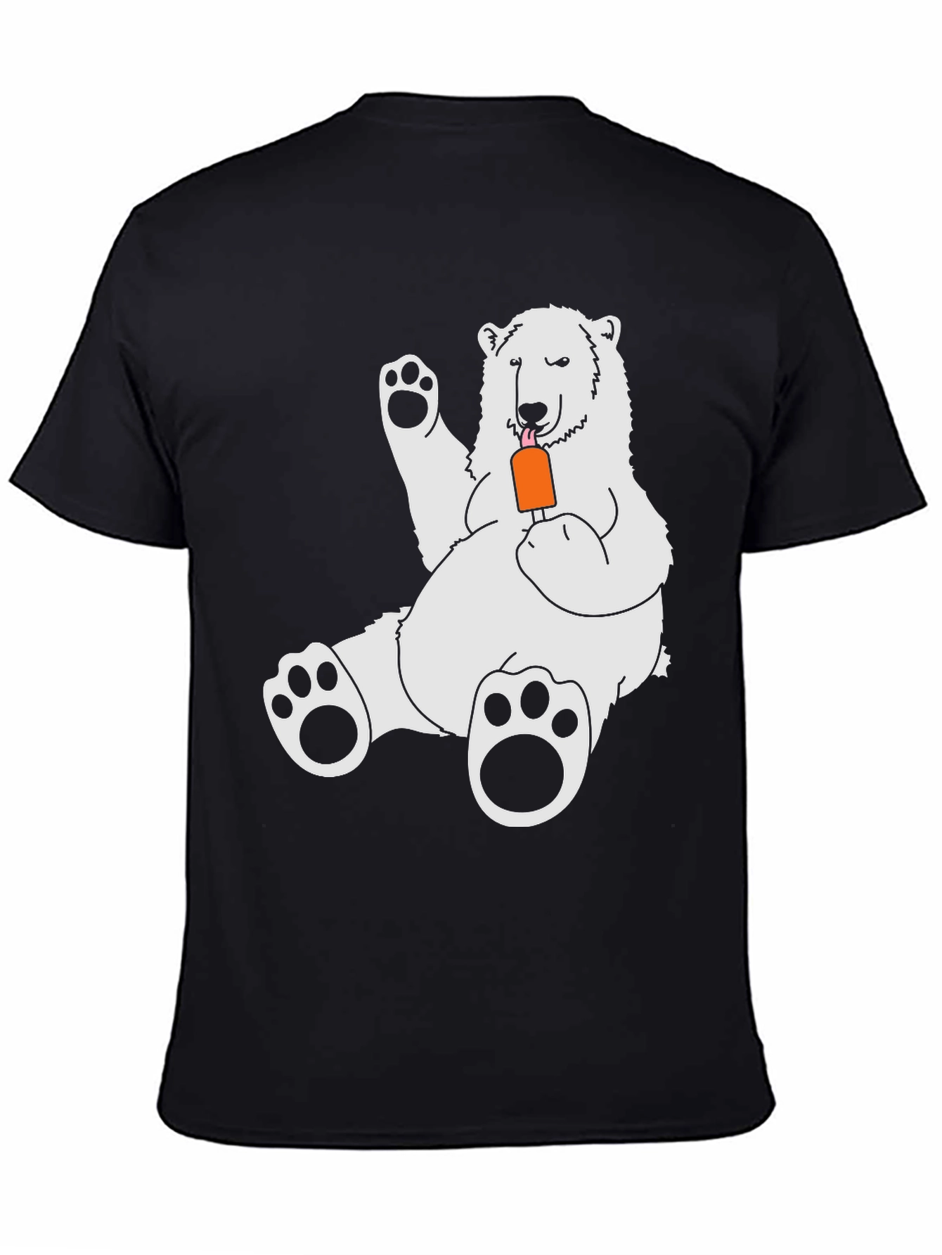 Black Cool Bear Graphic Tee - Black Cotton Blend view 4