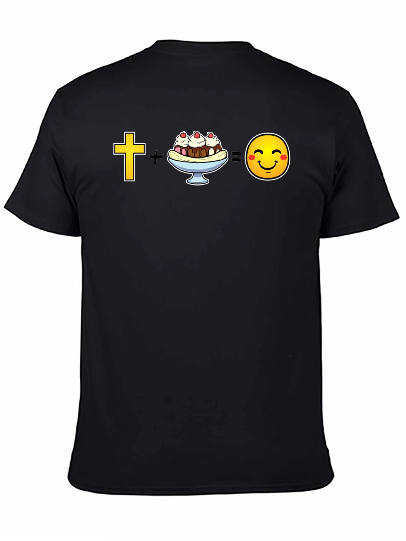 Black Christian Ice Cream = Happy T-Shirt view 4