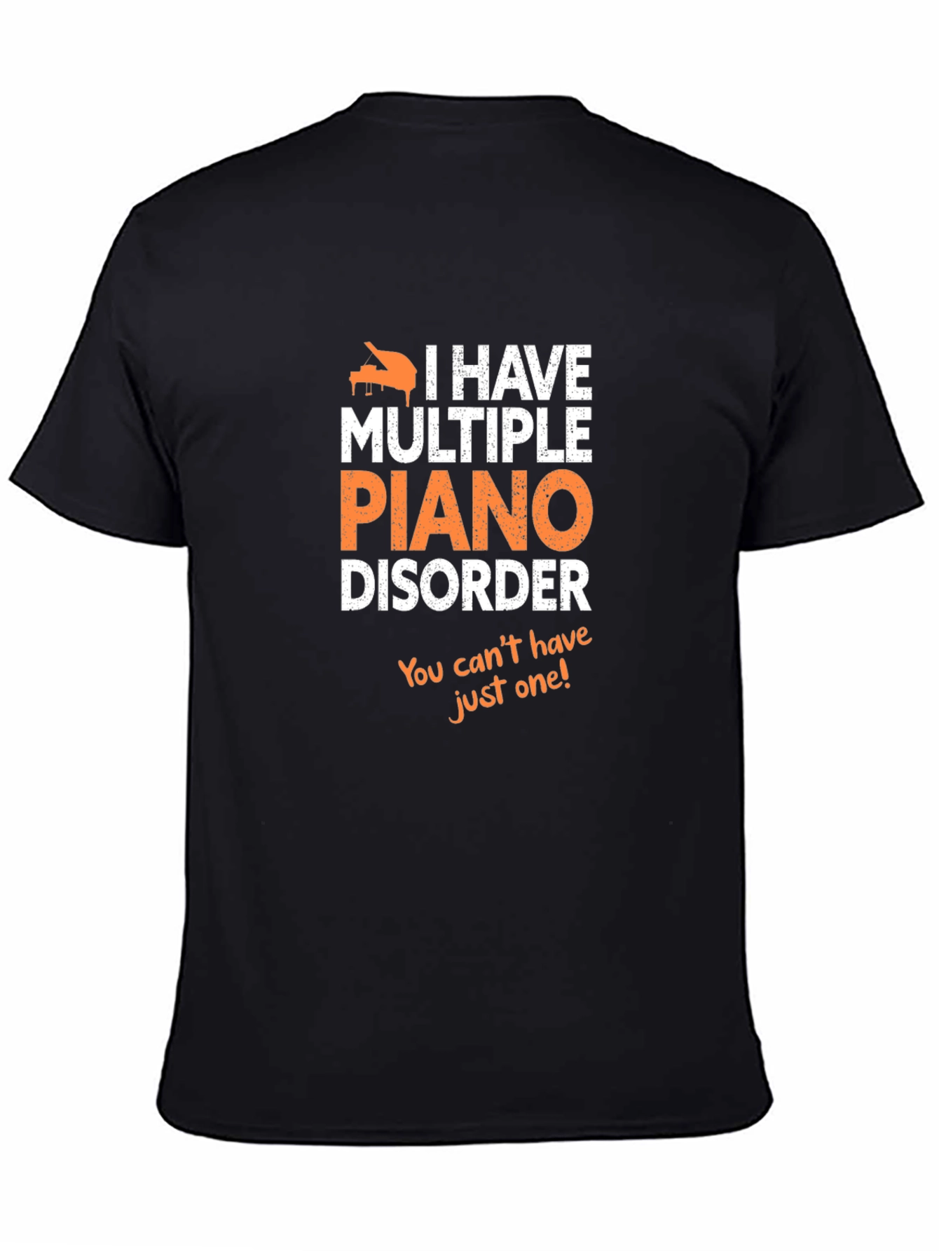 Black Piano Disorder Graphic Tee - Musician Humor view 4