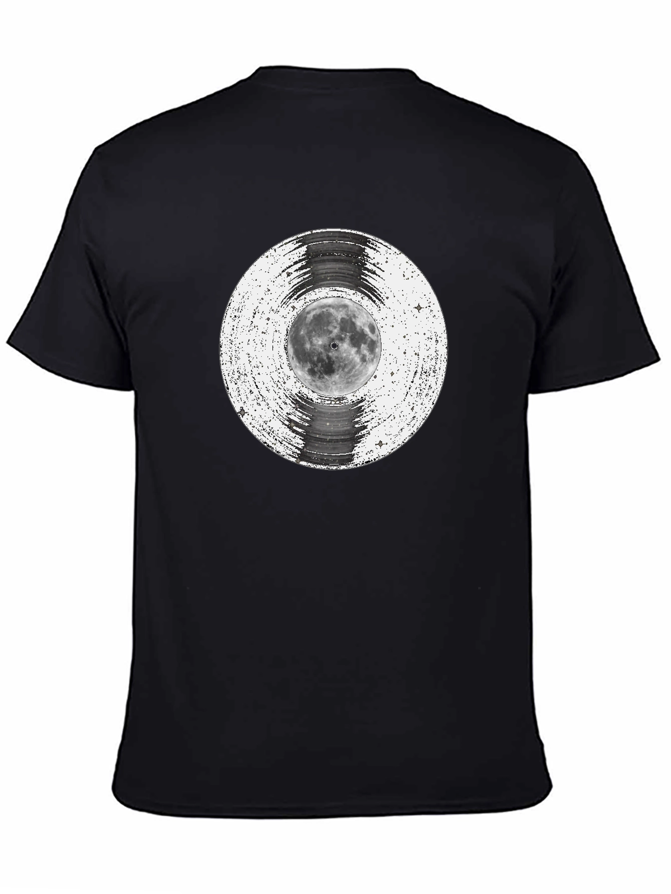 Black Moon Vinyl Record Graphic Tee - Black view 4