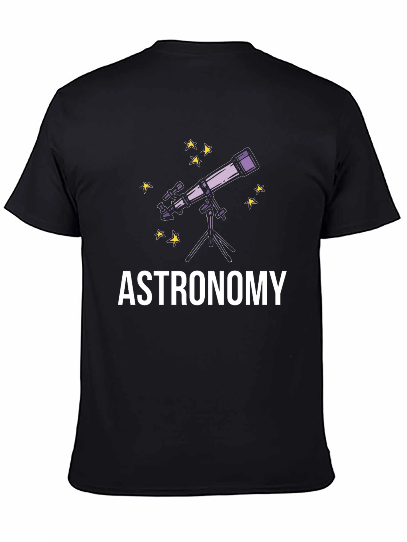Black Astronomy Graphic Tee - Stargazing Black T-Shirt view 4