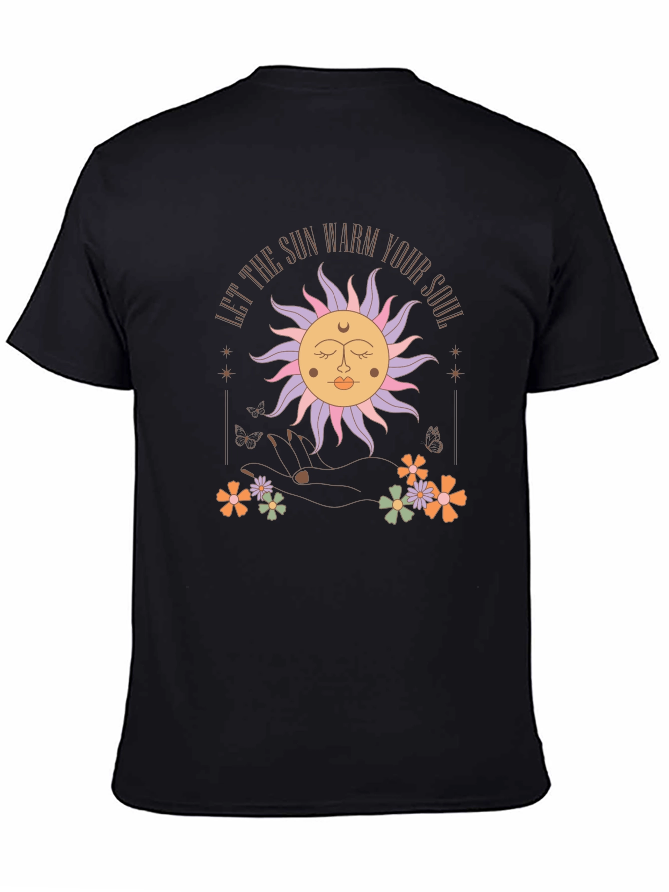 Black Boho Sun Graphic Tee - "Warm Your Soul" view 4