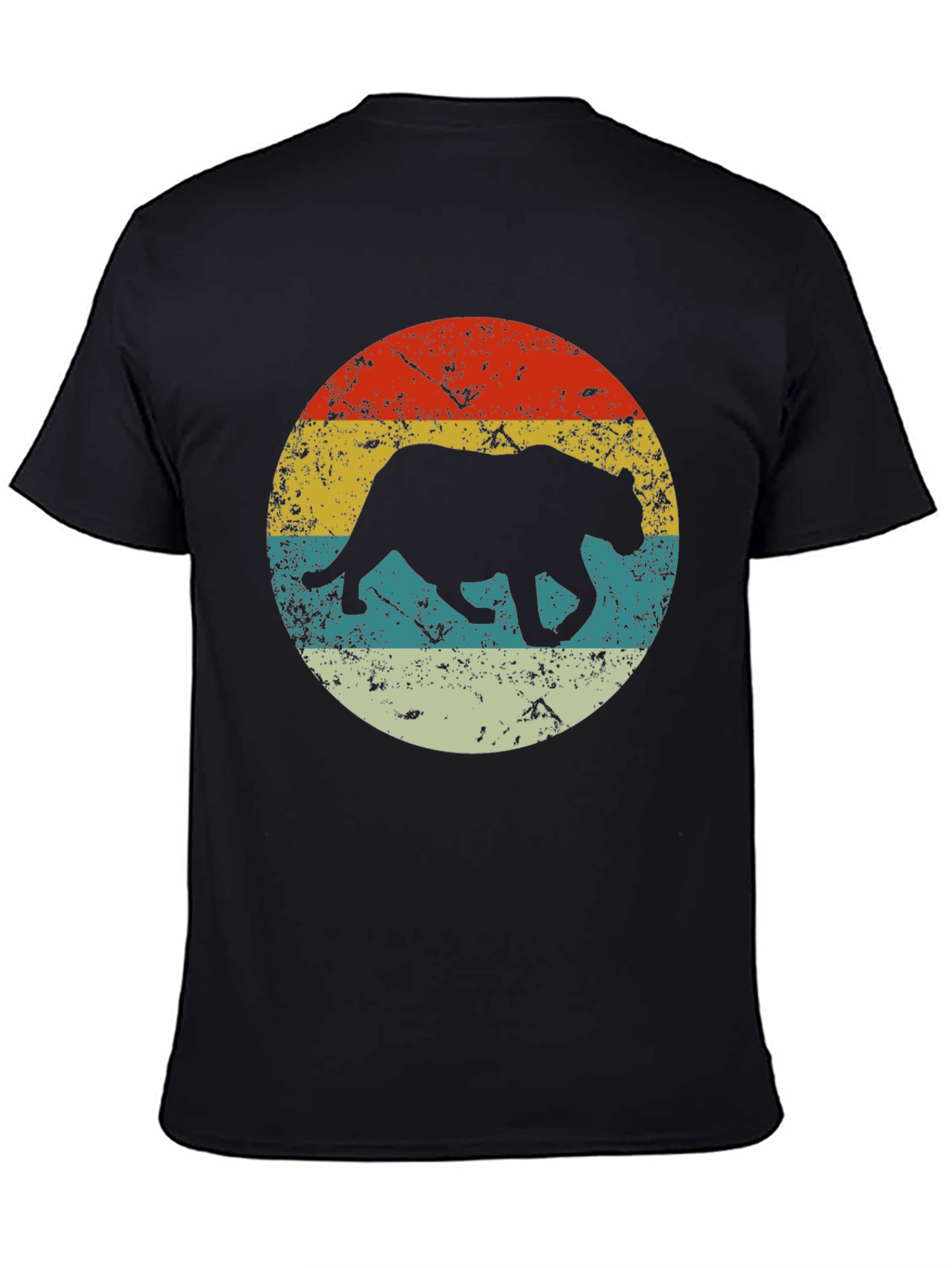 Black Retro Panther Graphic Tee - Vintage Style view 4