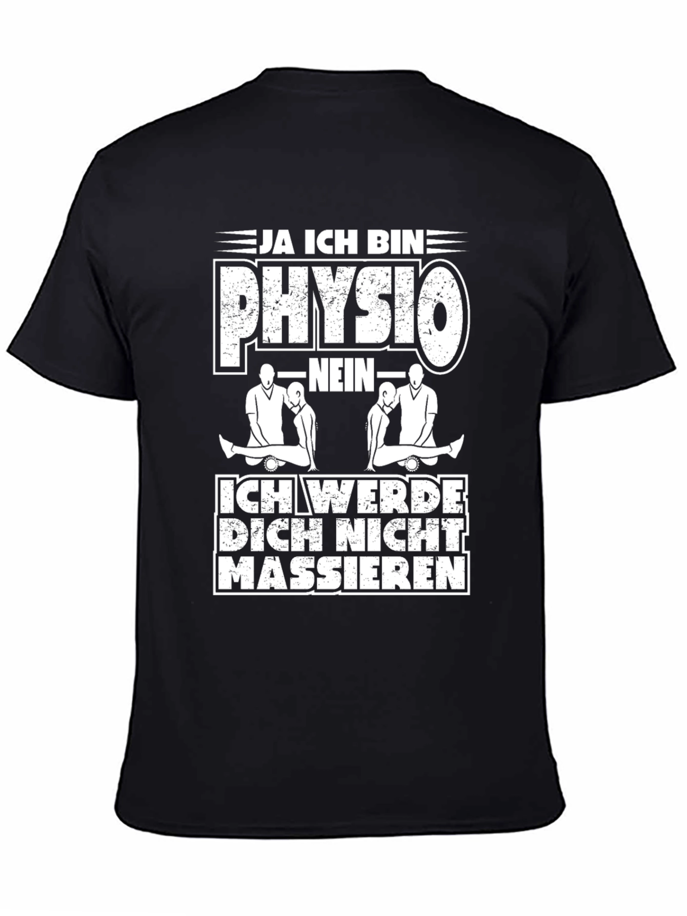 Black Physio T-Shirt: I Am A Physio, I Won't Massage You view 4