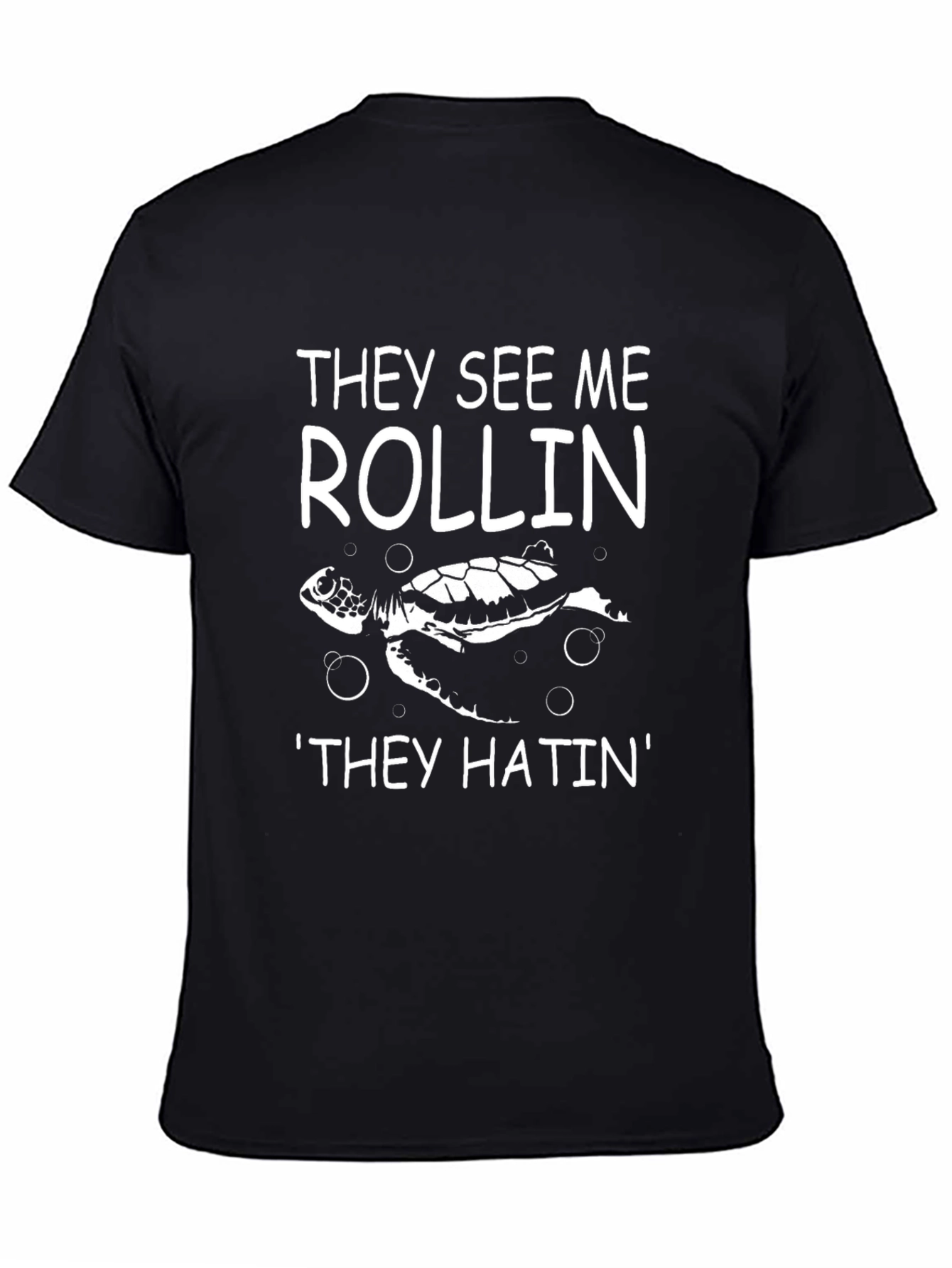 Black They See Me Rollin' Turtle Graphic Tee view 4