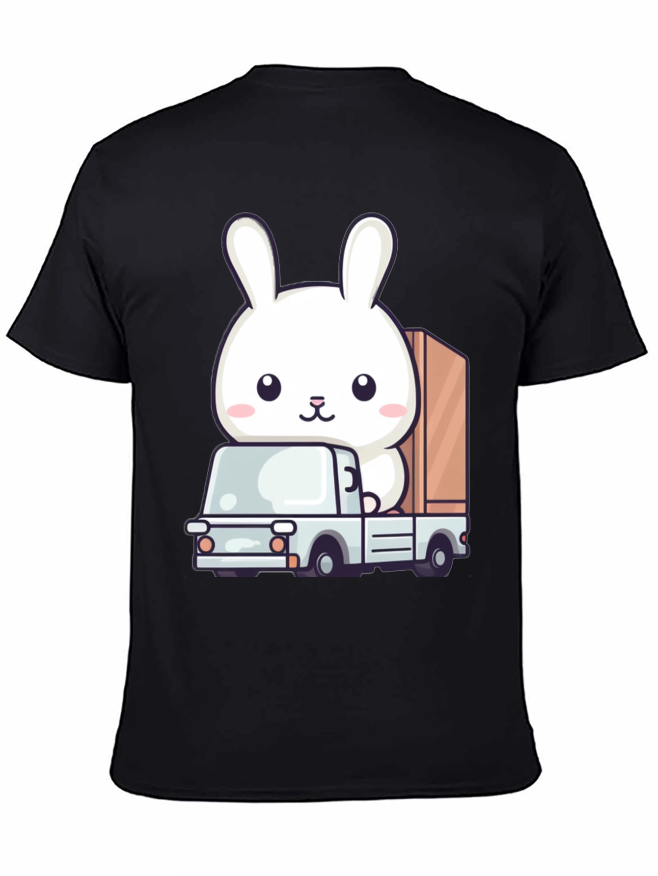 Black Bunny Truck Graphic Tee - Cute Animal Lover Shirt view 4