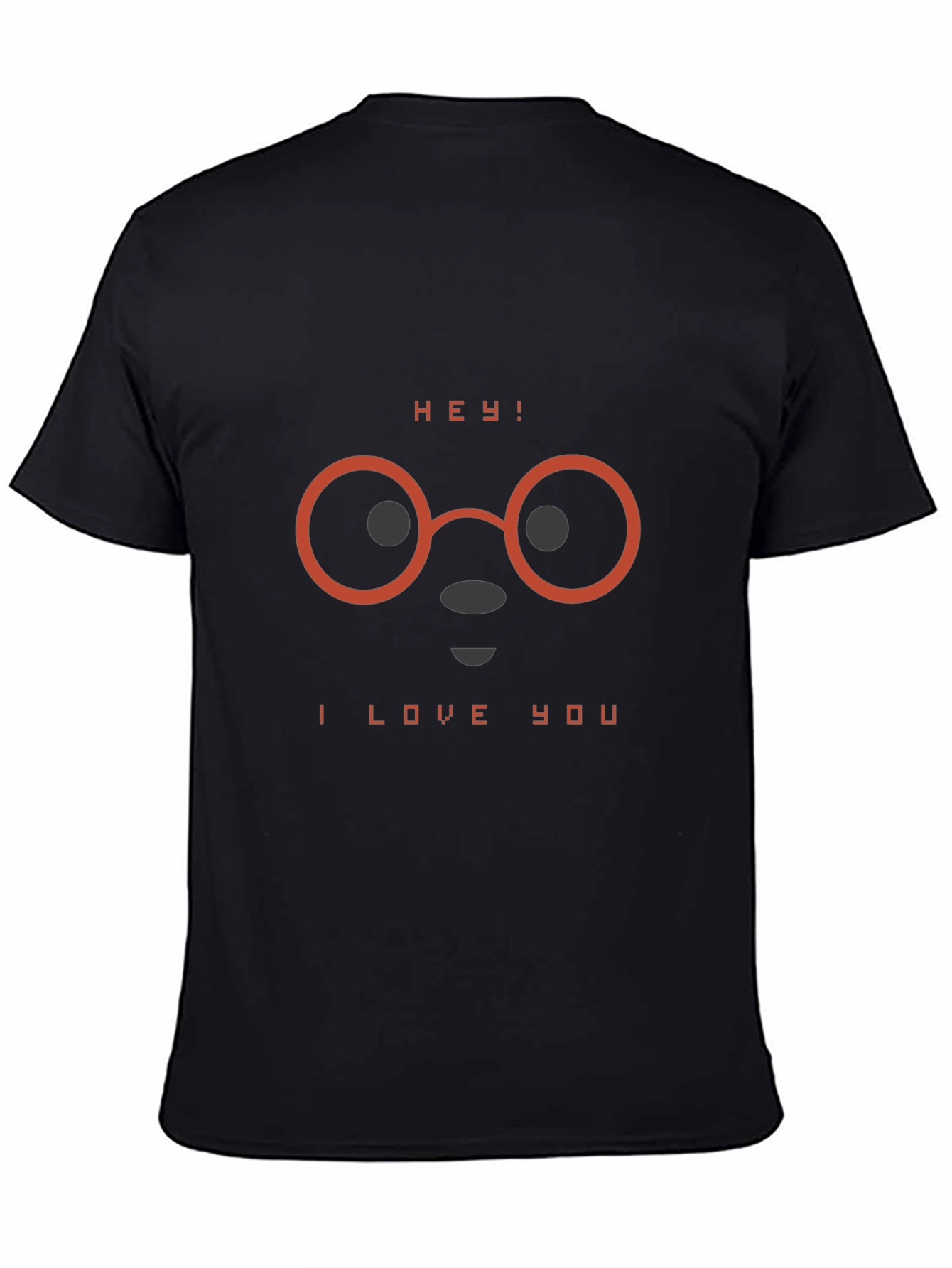 Black Hey! I Love You T-Shirt - Stylish Graphic Tee view 4