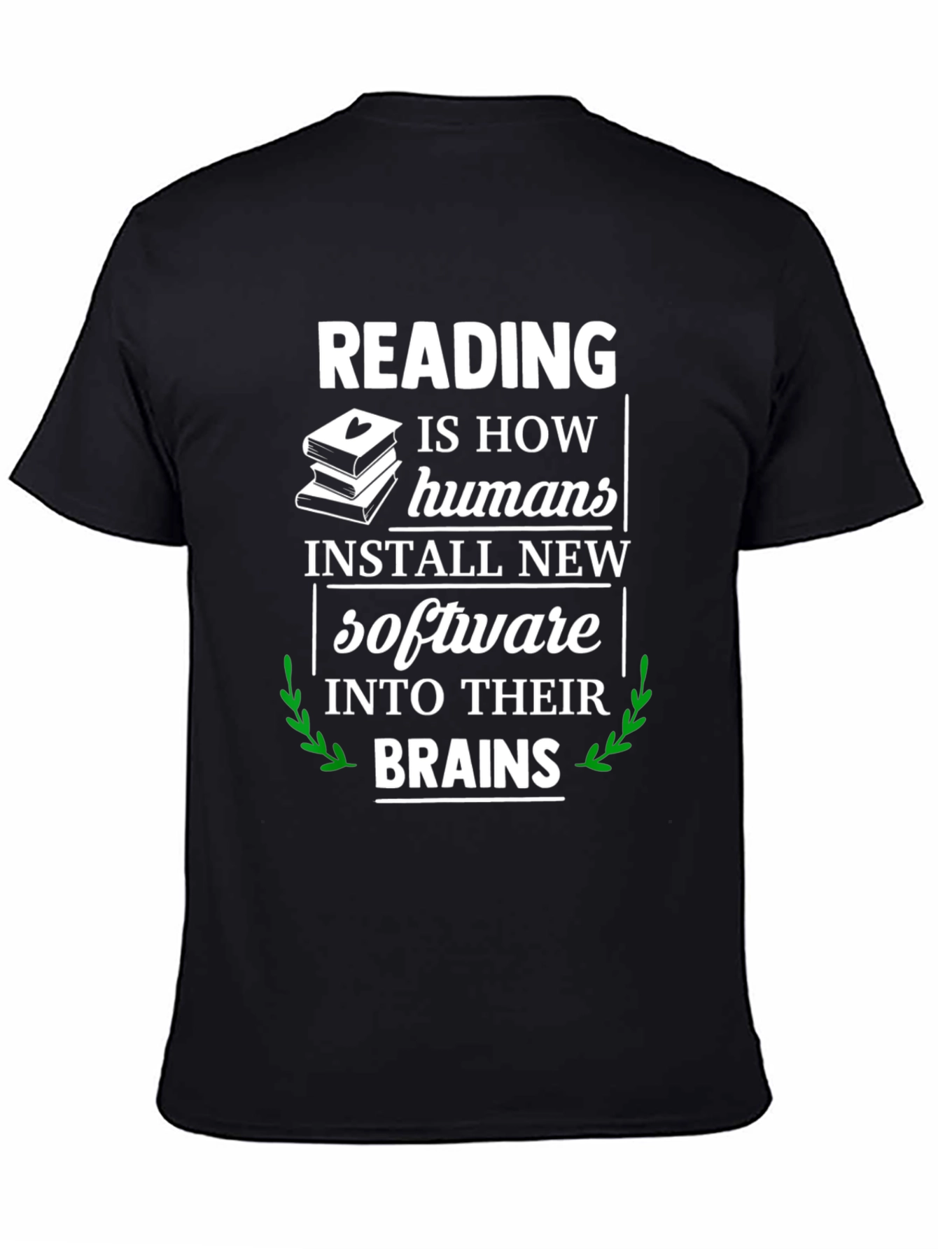 Black Reading Installs Software T-Shirt view 4