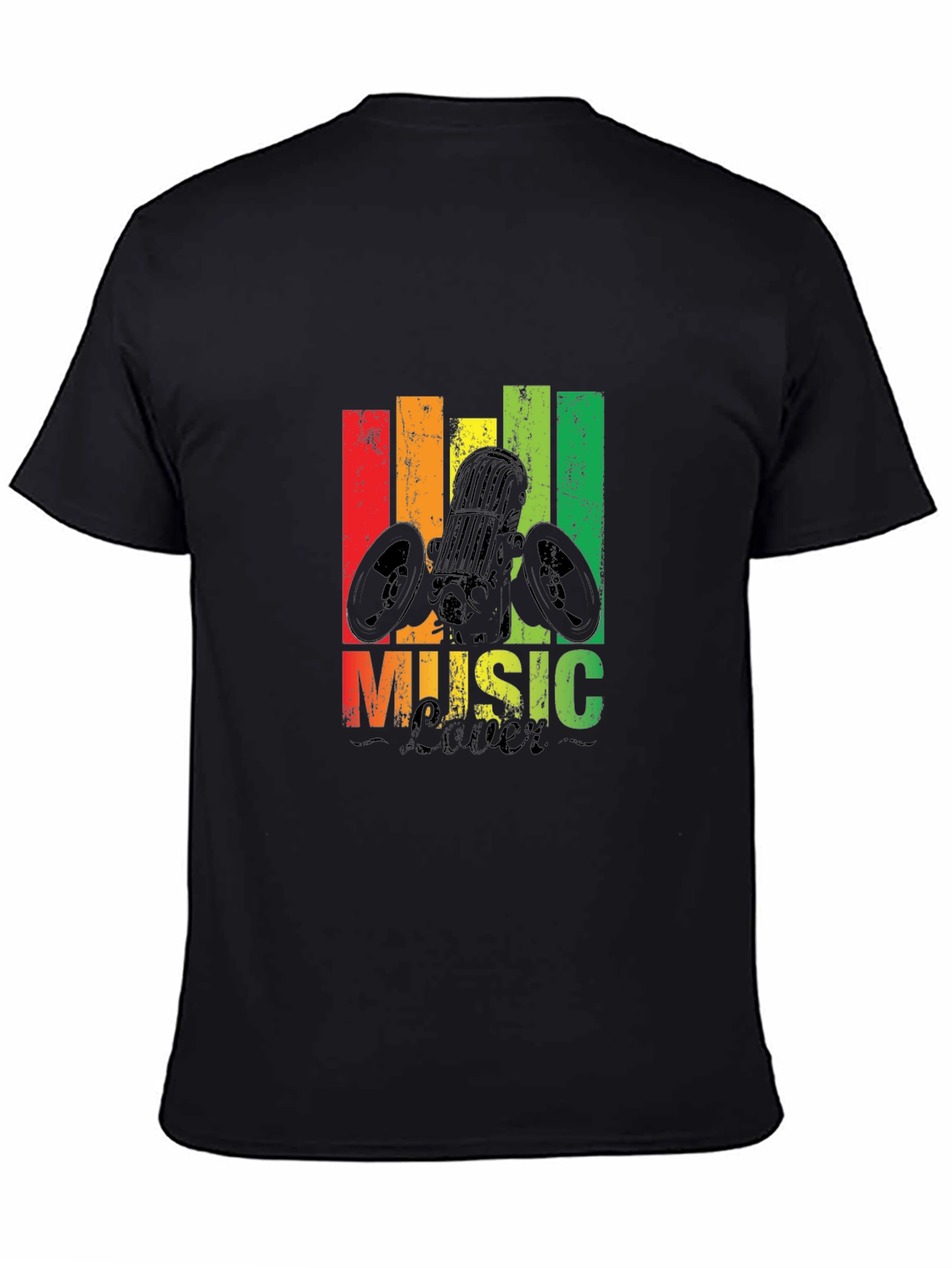 Black Rasta Music Lover T-Shirt view 4