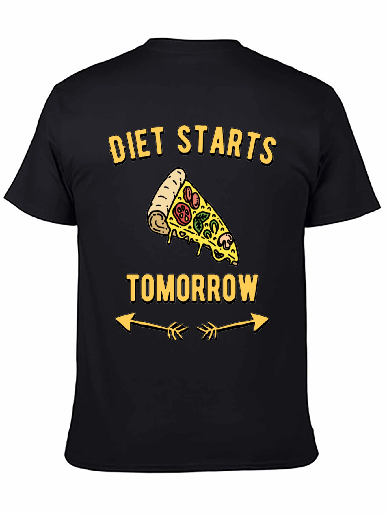 Black Diet Starts Tomorrow Black T-Shirt view 4