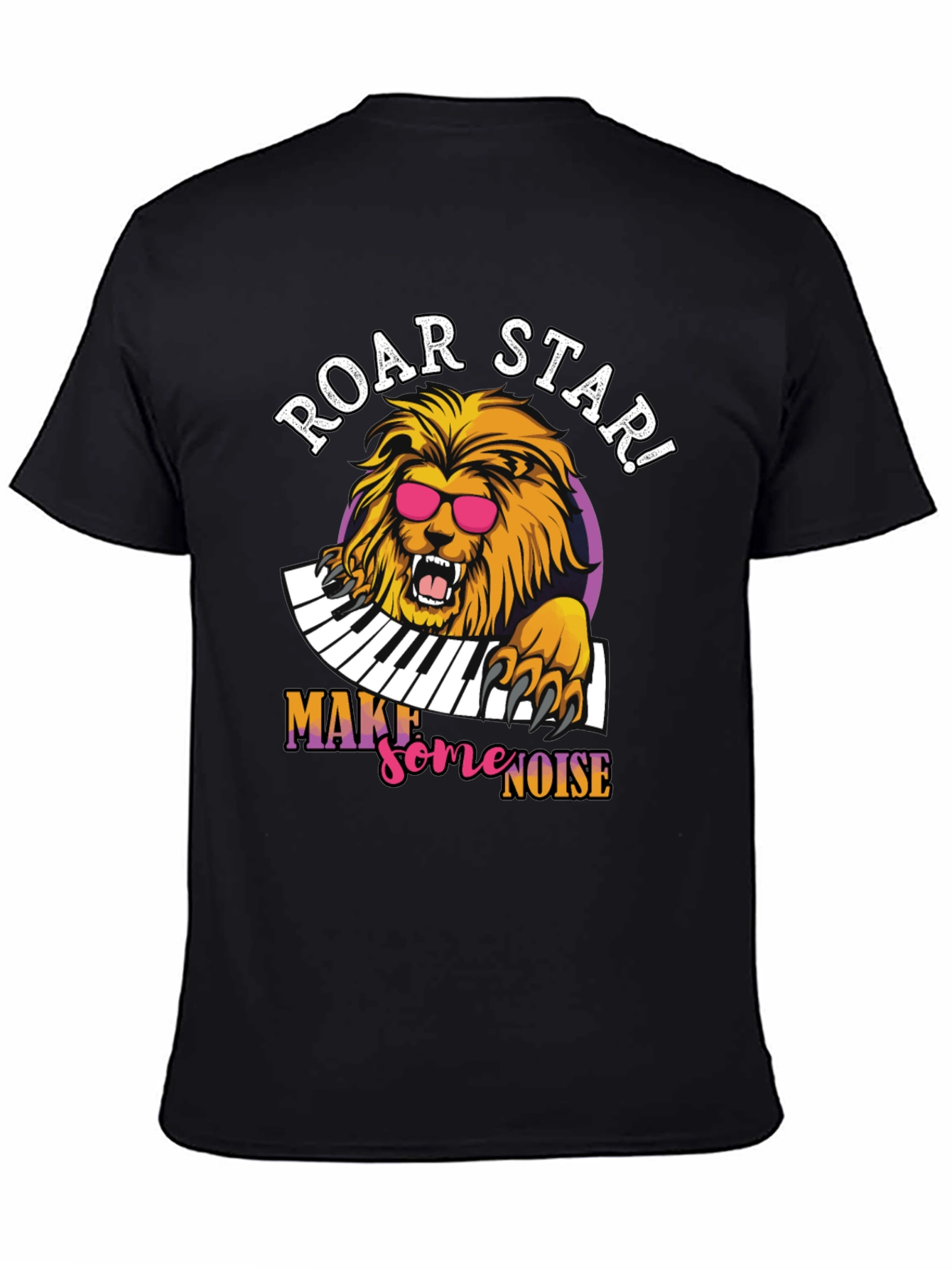 Black Roar Star Lion Graphic Tee - Rock Your Style! view 4