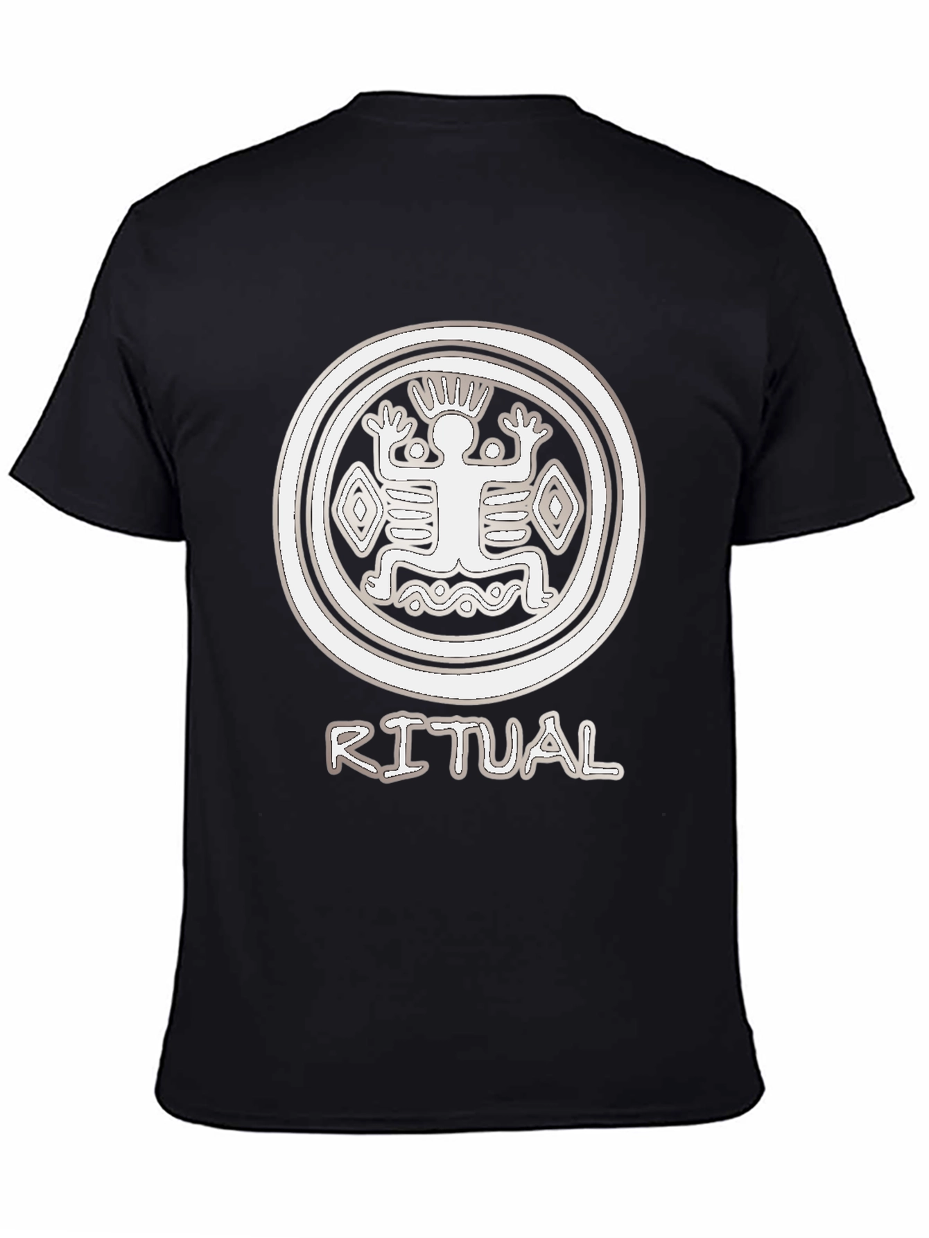 Black Ritual Graphic T-Shirt - Tribal Circle Design view 4