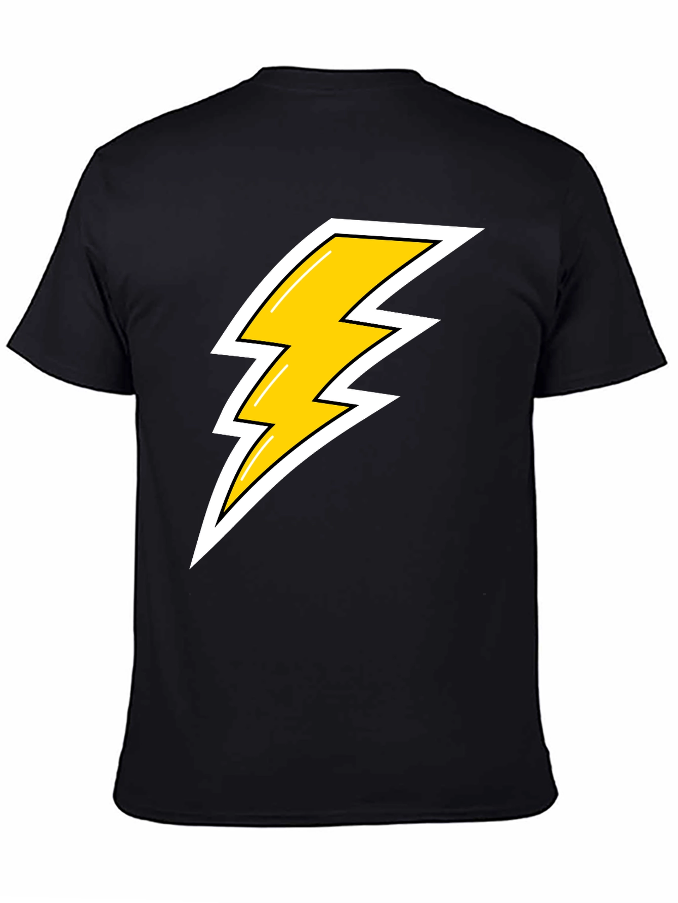 Black Black T-Shirt with Lightning Bolt Graphic view 4