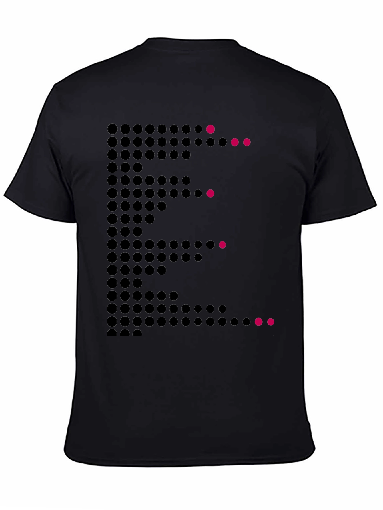 Black Dot Matrix E Graphic Tee - Modern Men's T-Shirt view 4