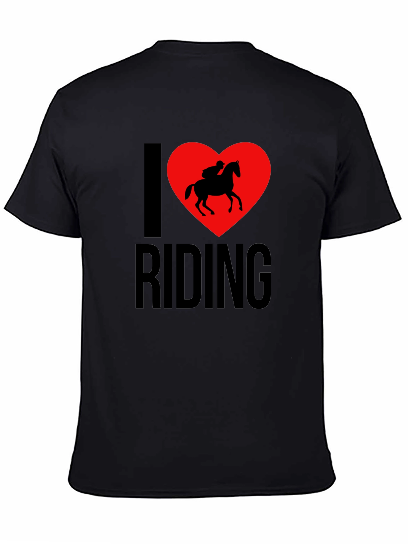 Black I Love Riding T-Shirt - Horseback Riding Tee view 4