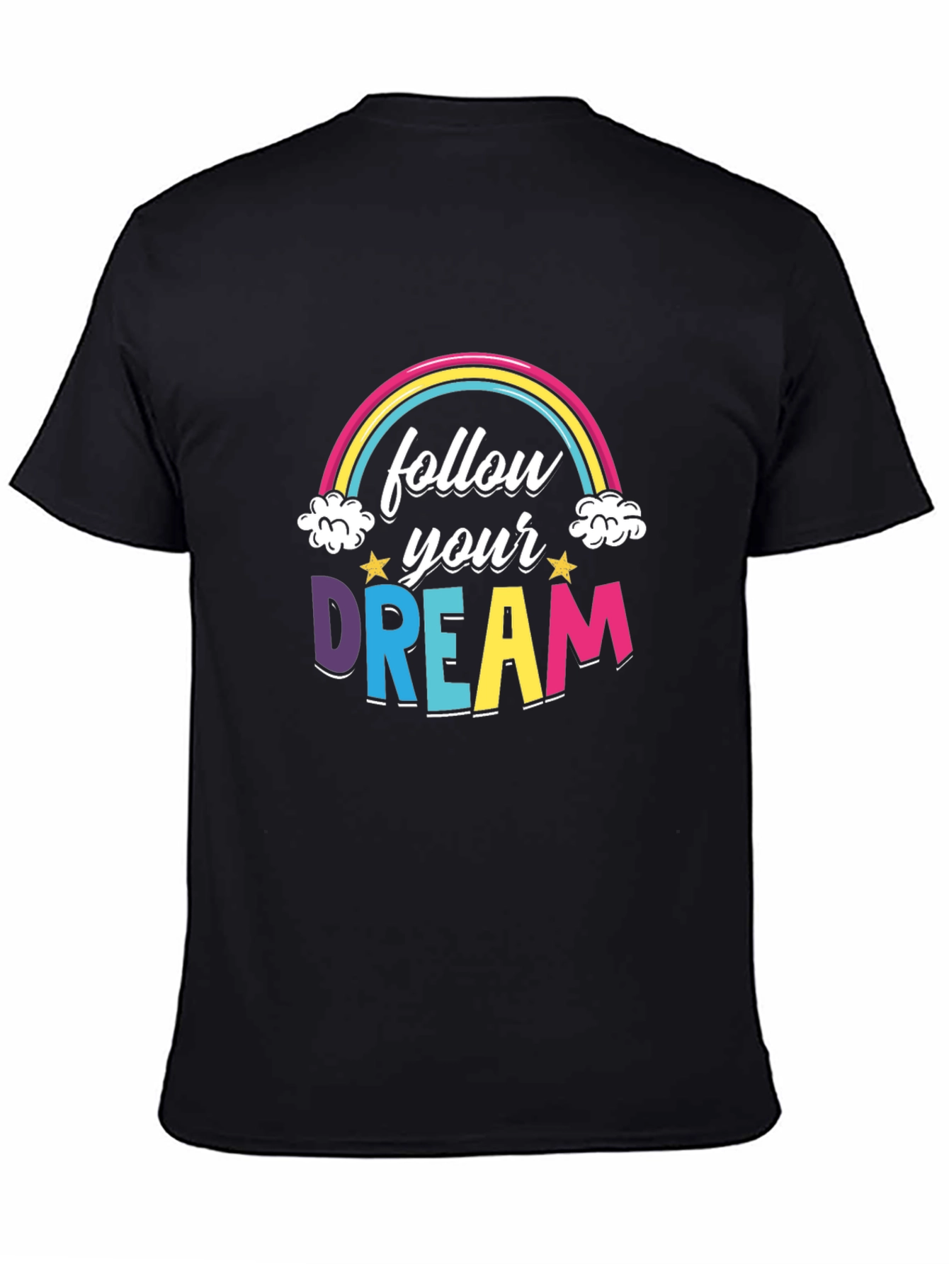 Black Follow Your Dream Graphic Tee - Unisex view 4