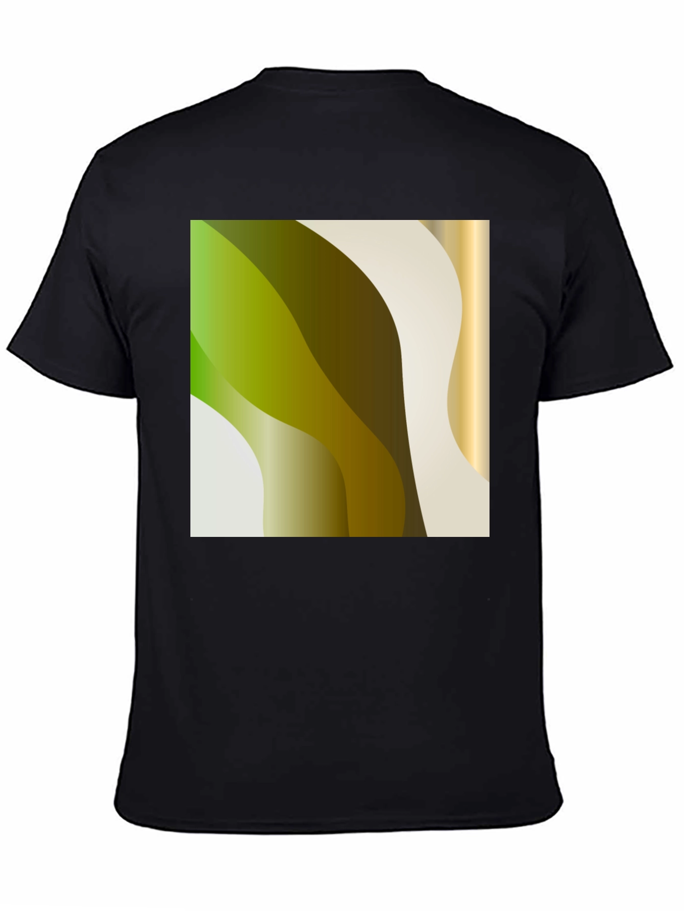 Modern Abstract Wave Graphic Tee - Black - 4