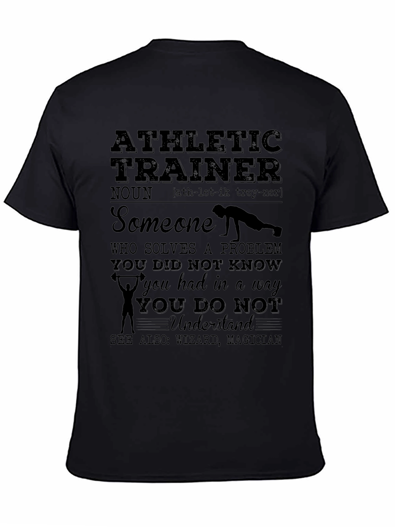 Black Athletic Trainer Definition T-Shirt view 4