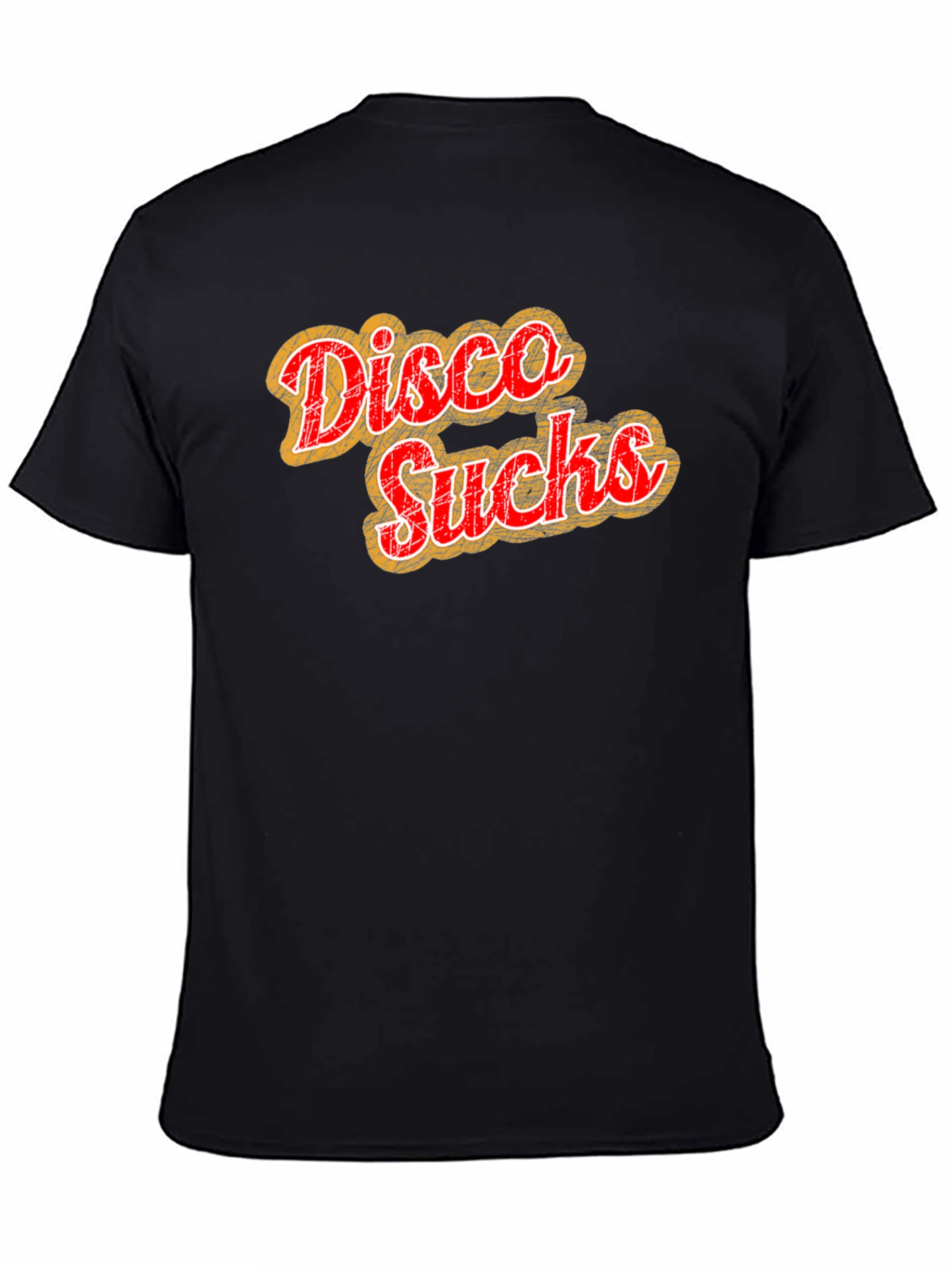 Black Disco Sucks Graphic Tee - Retro Style Black T-Shirt view 4