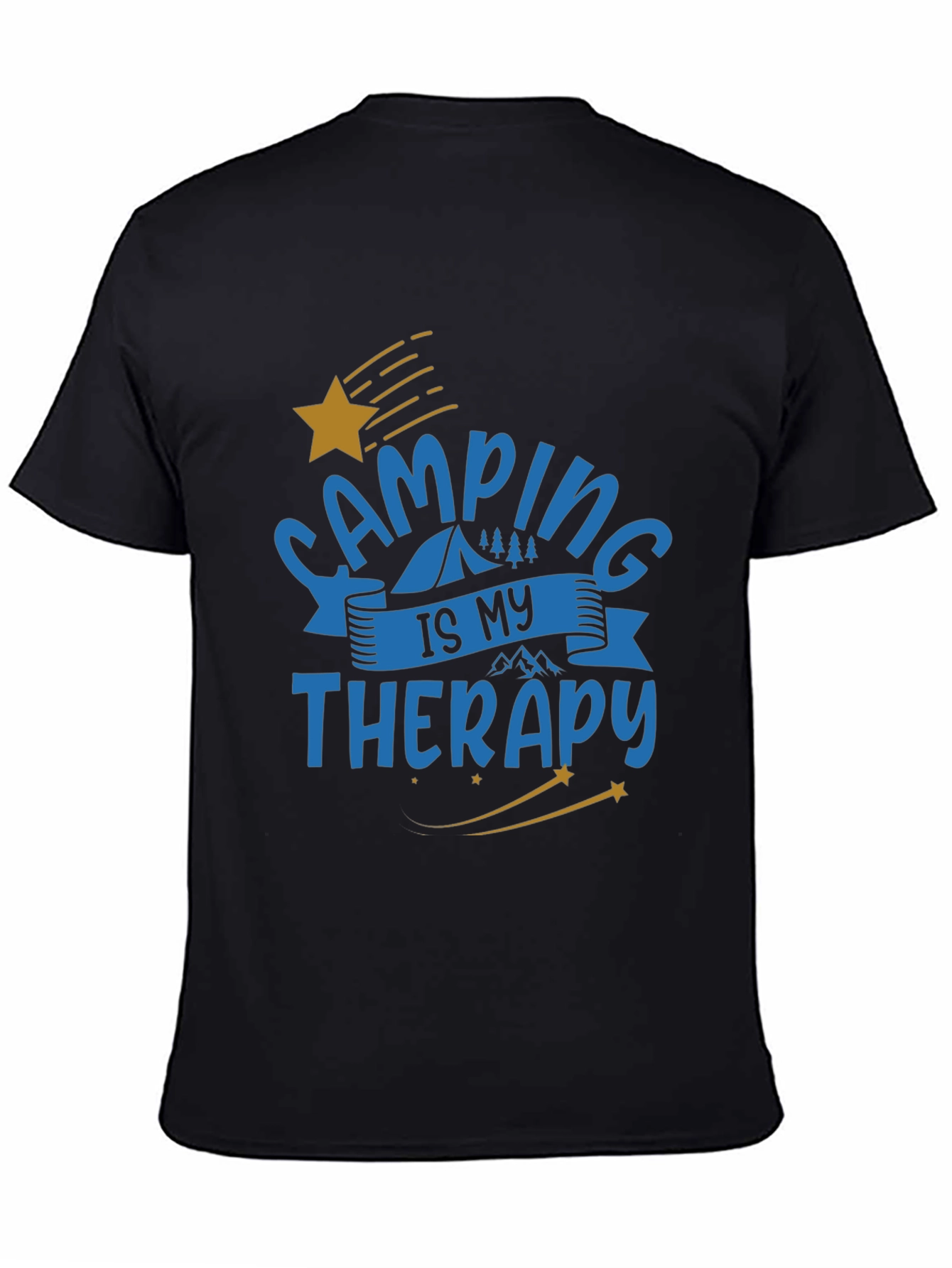 Black Camping is My Therapy Graphic T-Shirt view 4