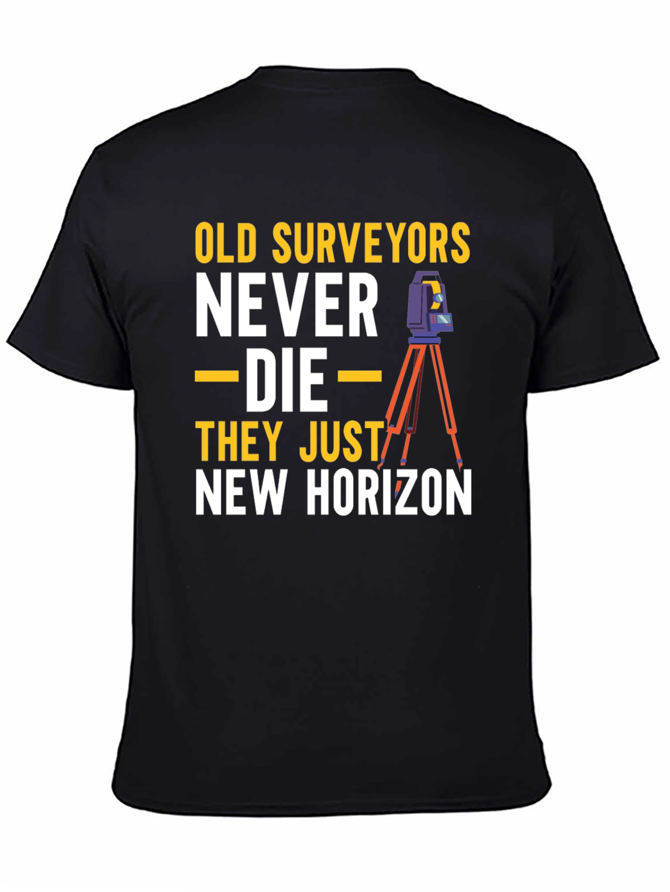 Black Old Surveyors New Horizon Graphic T-Shirt view 4