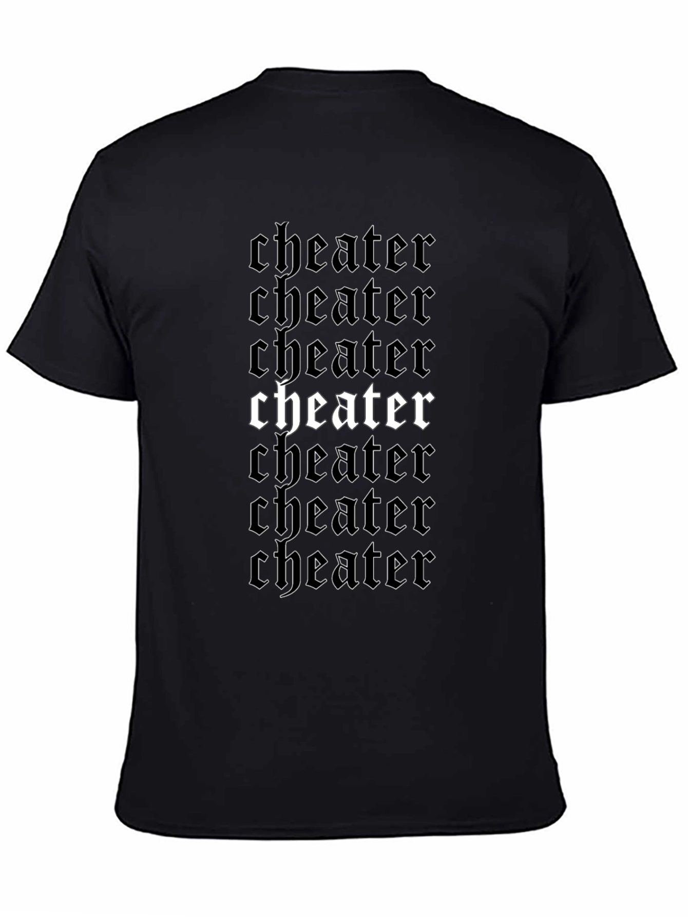 Black Cheater Graphic Print Black T-Shirt view 4