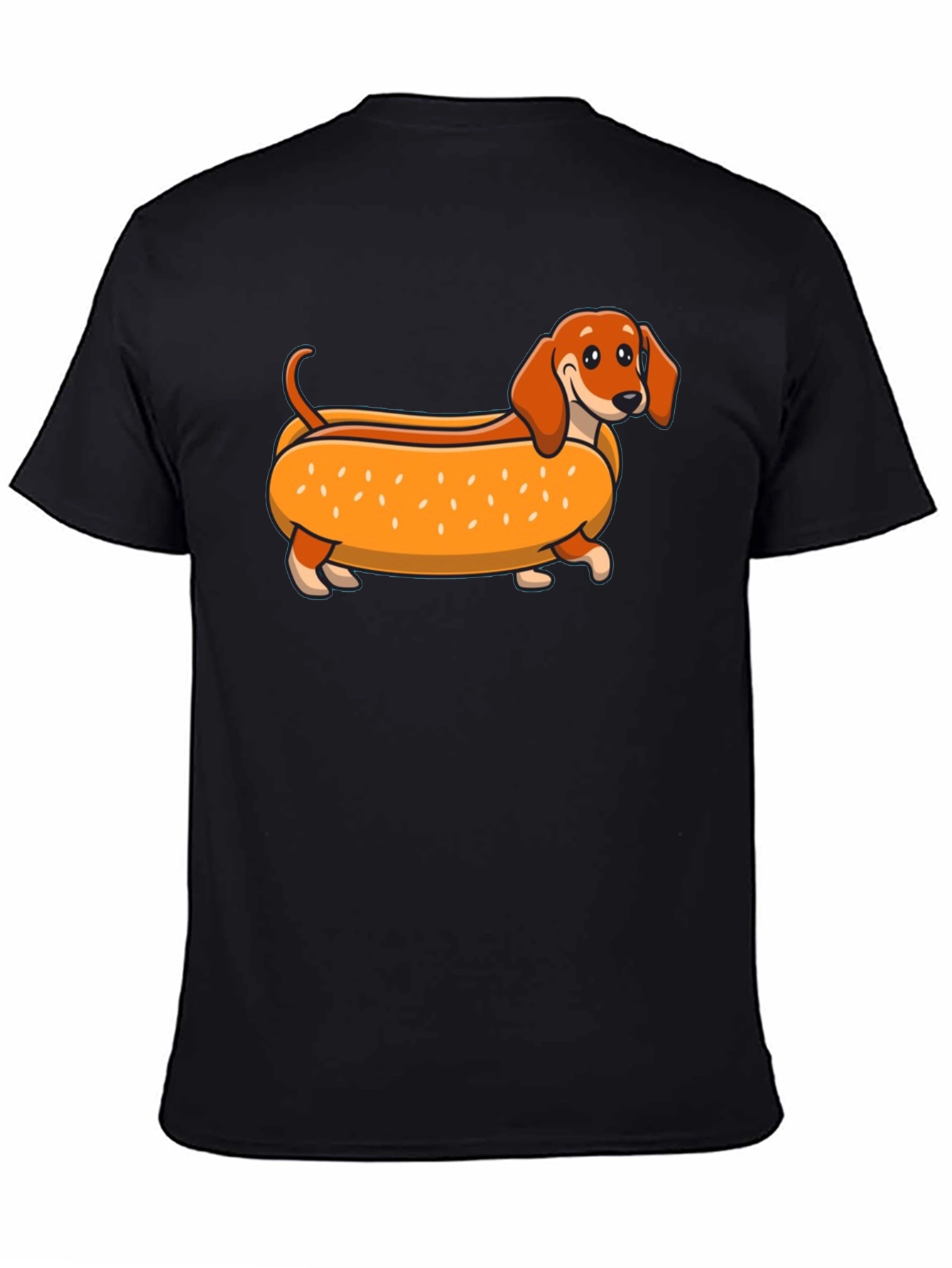 Black Dachshund Hot Dog T-Shirt view 4