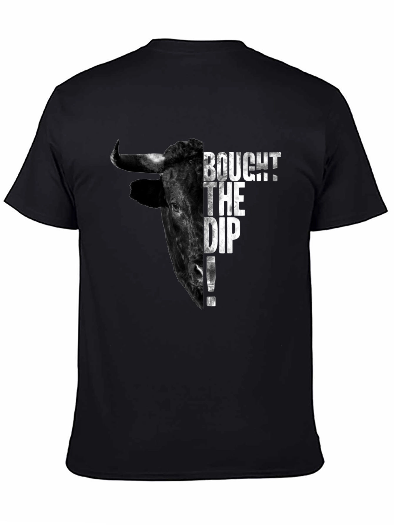 Black BOUGHT THE DIP! Bull Graphic Tee - Black view 4