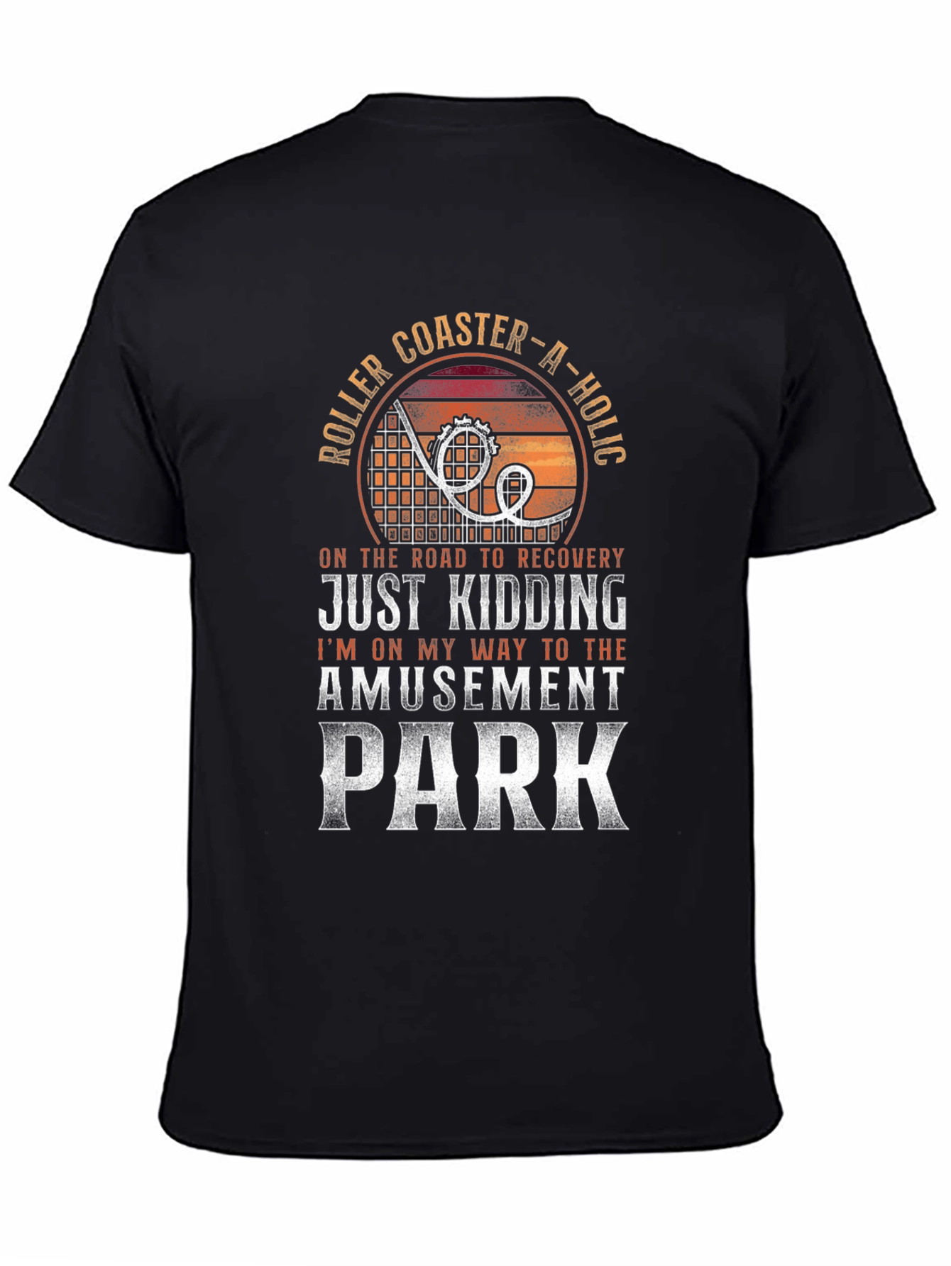 Black Roller Coaster-A-Holic T-Shirt view 4