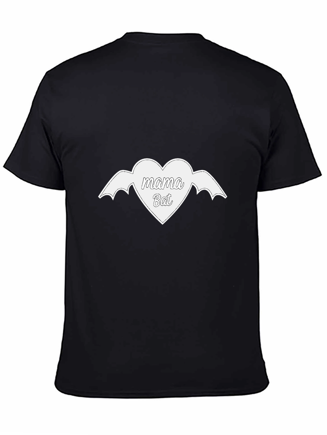 Black Mama Bat Heart Graphic Tee - Black T-Shirt view 4