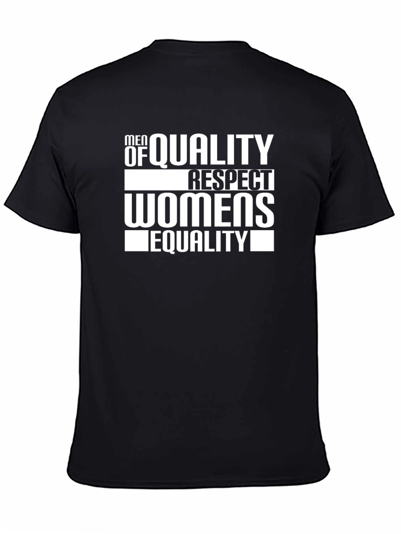 Black Men of Quality T-Shirt Respect Women Equality Black view 4