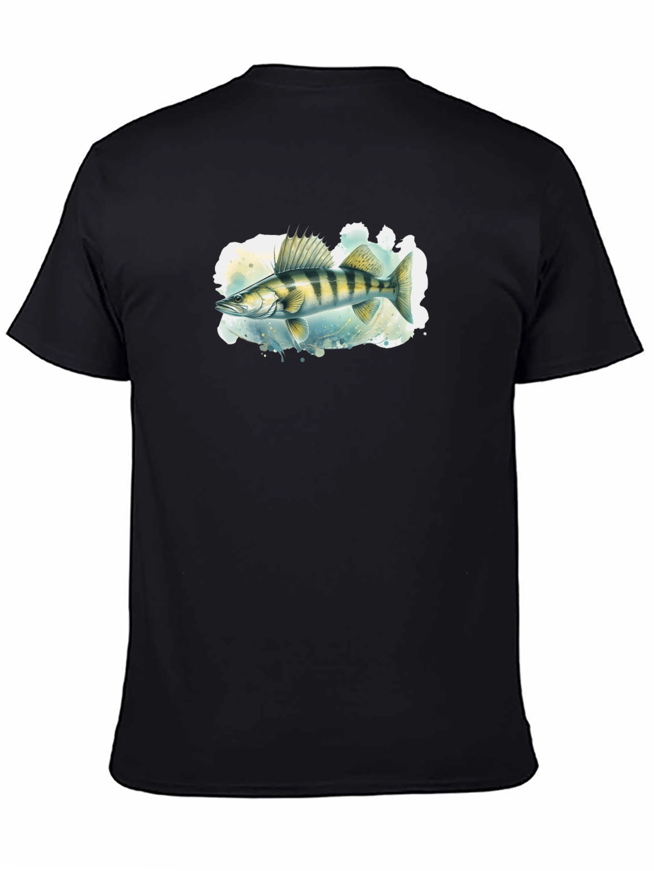 Black Walleye Fish Graphic Black T-Shirt view 4