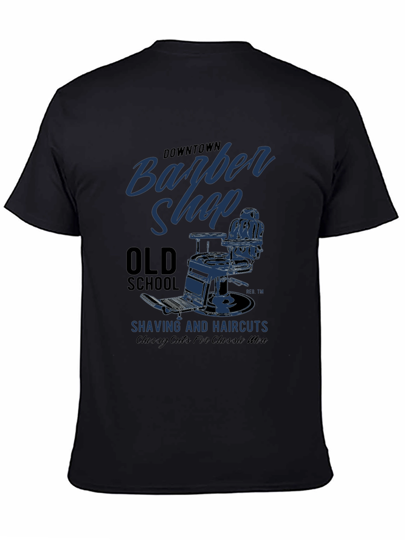 Black Downtown Barber Shop Old School Graphic T-Shirt view 4