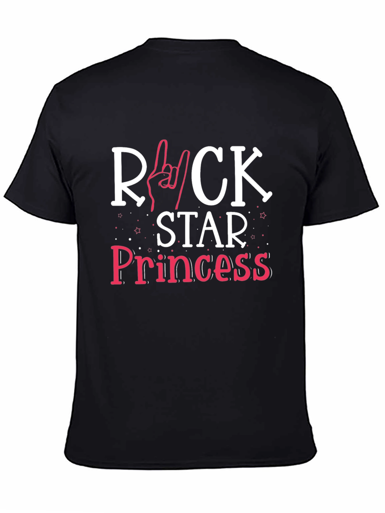 Black Rockstar Princess Graphic T-Shirt - Black Cotton Tee view 4