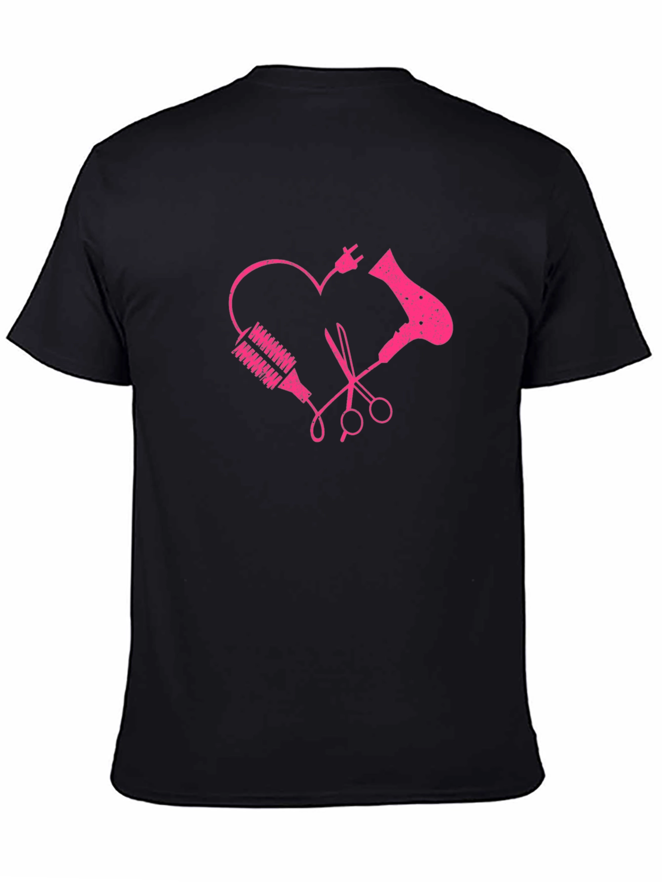 Black Hairdresser Heart Graphic Tee - Stylist Love view 4