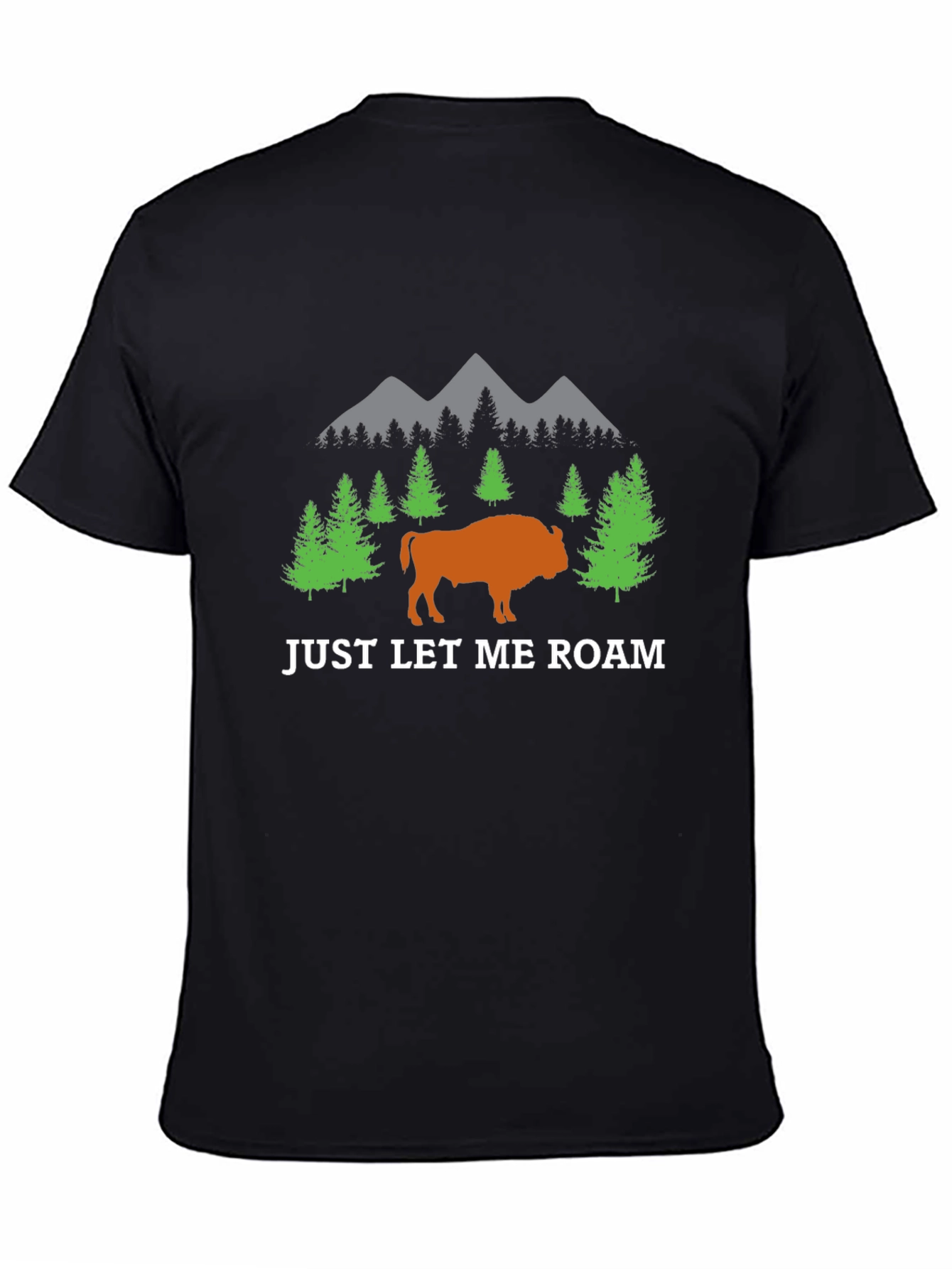 Black Just Let Me Roam Bison Graphic Tee view 4
