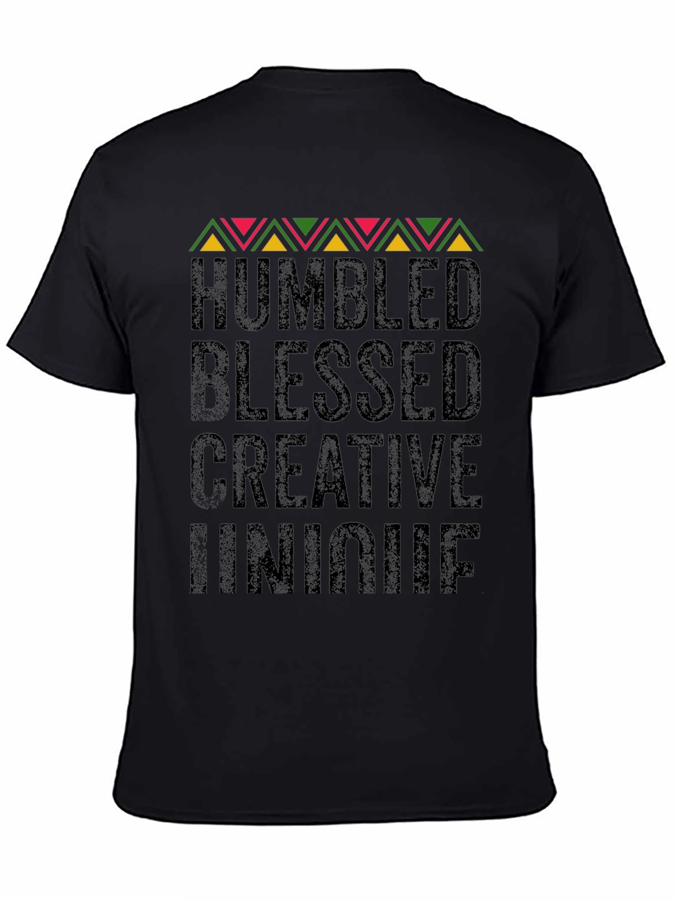 Black Humbled Blessed Creative Unique Black Graphic Tee view 4